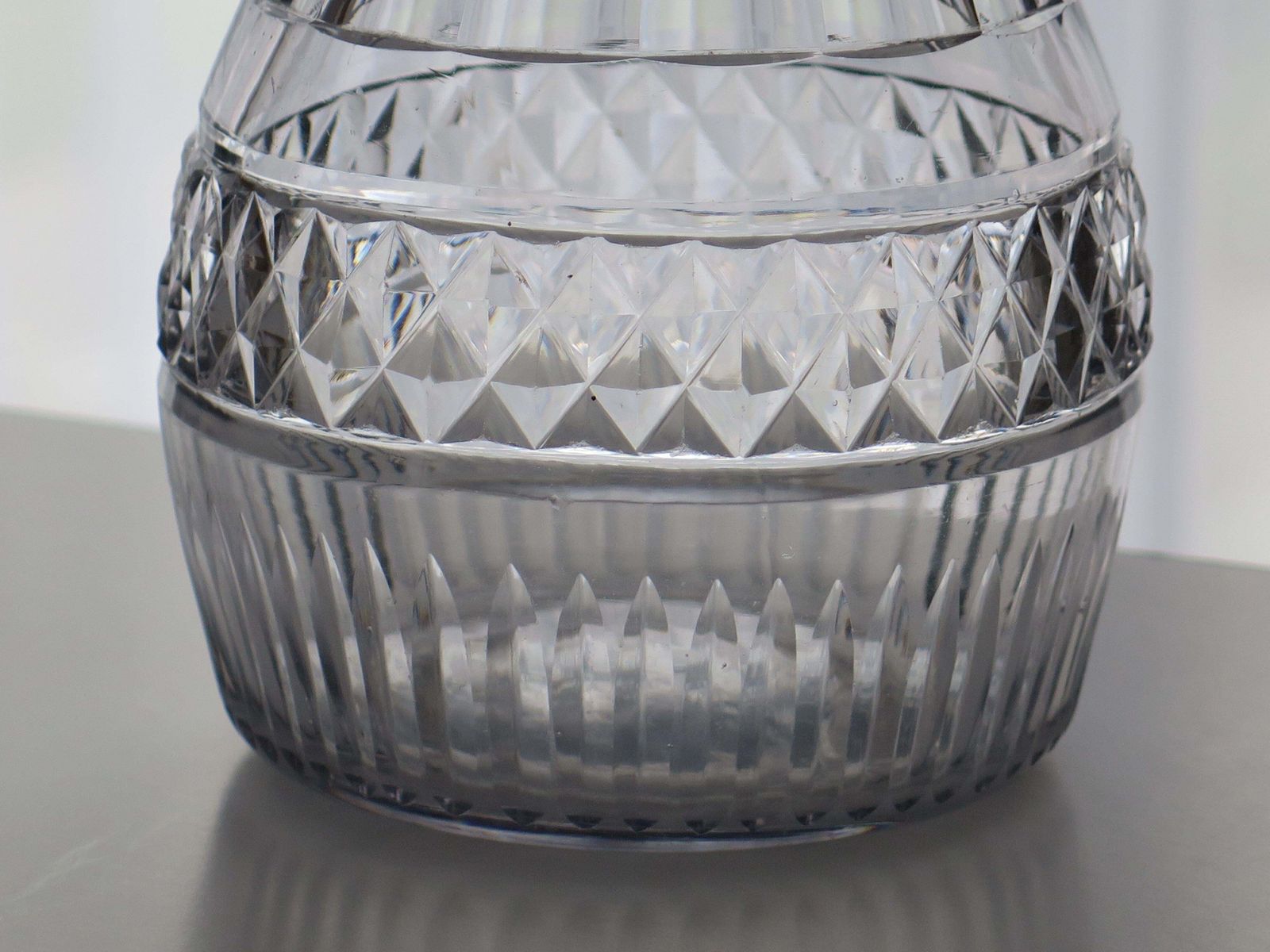 Fine Georgian Cut Glass Crystal Decanter Lozenge Stopper, Irish Circa 1800 photo buy