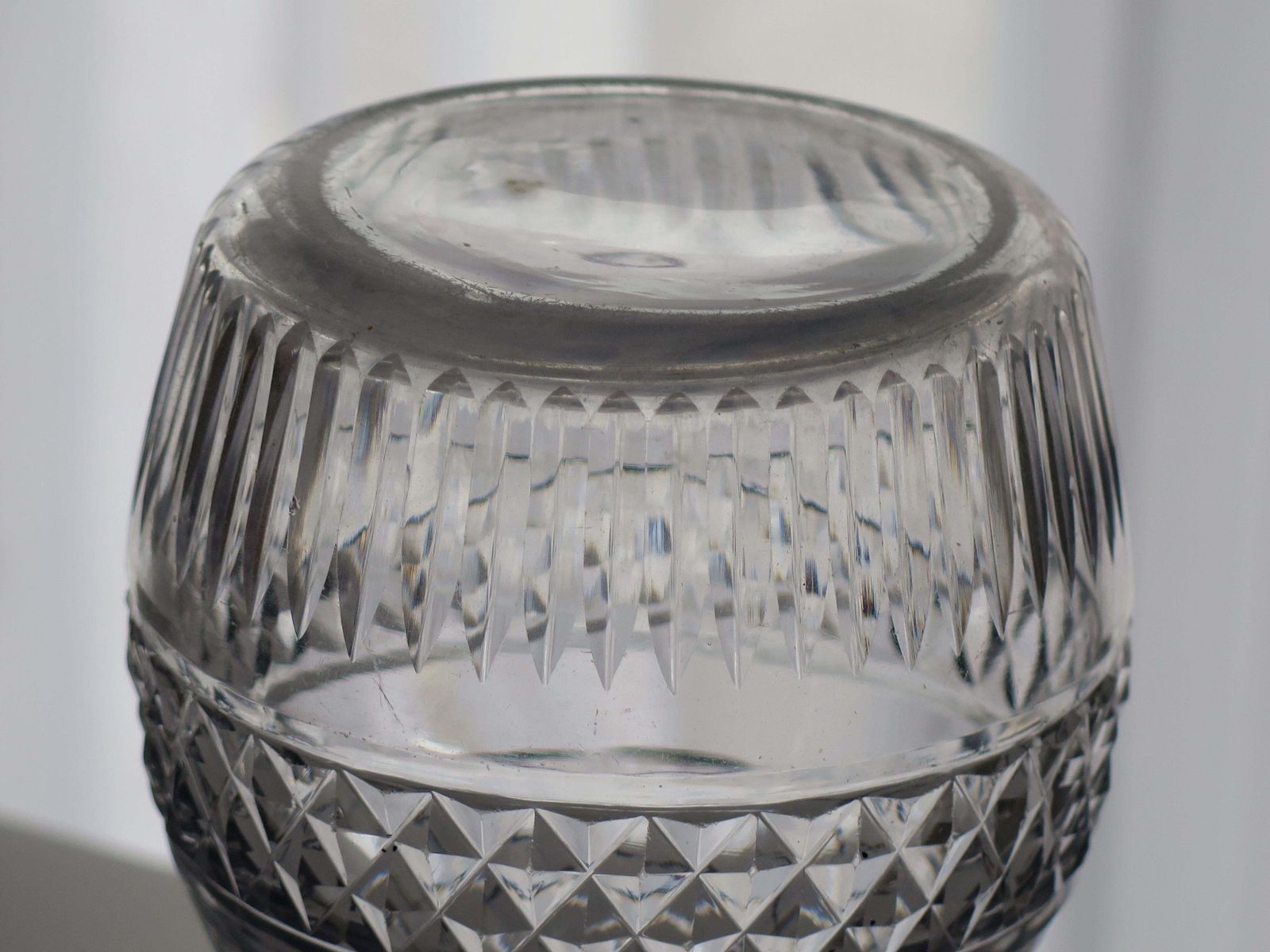 Home Decor Fine Georgian Cut Glass Crystal Decanter Lozenge Stopper, Irish Circa 1800 photo