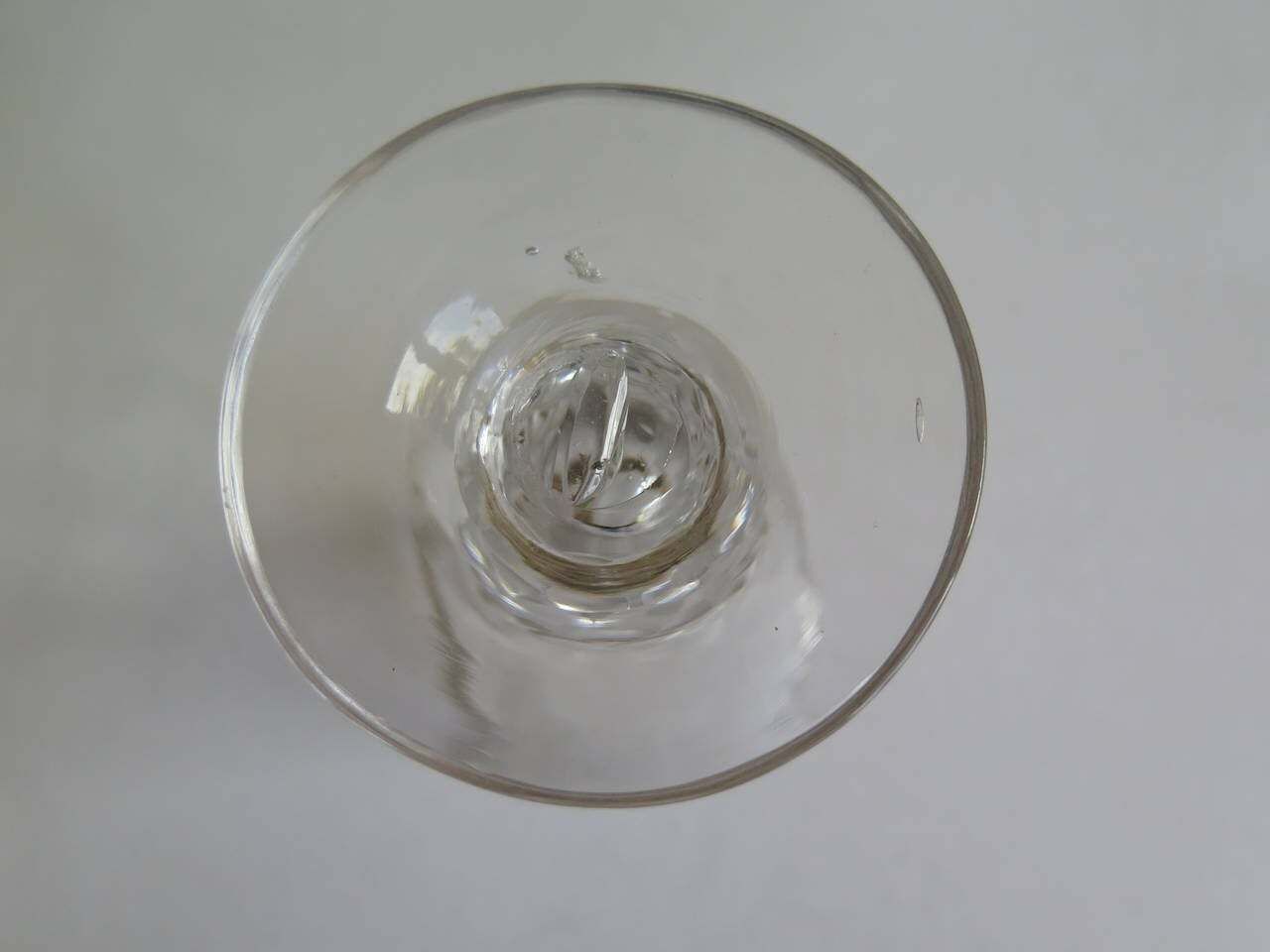 photo for sale George III Firing Drinking Glass Hand Blown Facet Stem Engraved Bowl, Circa 1785