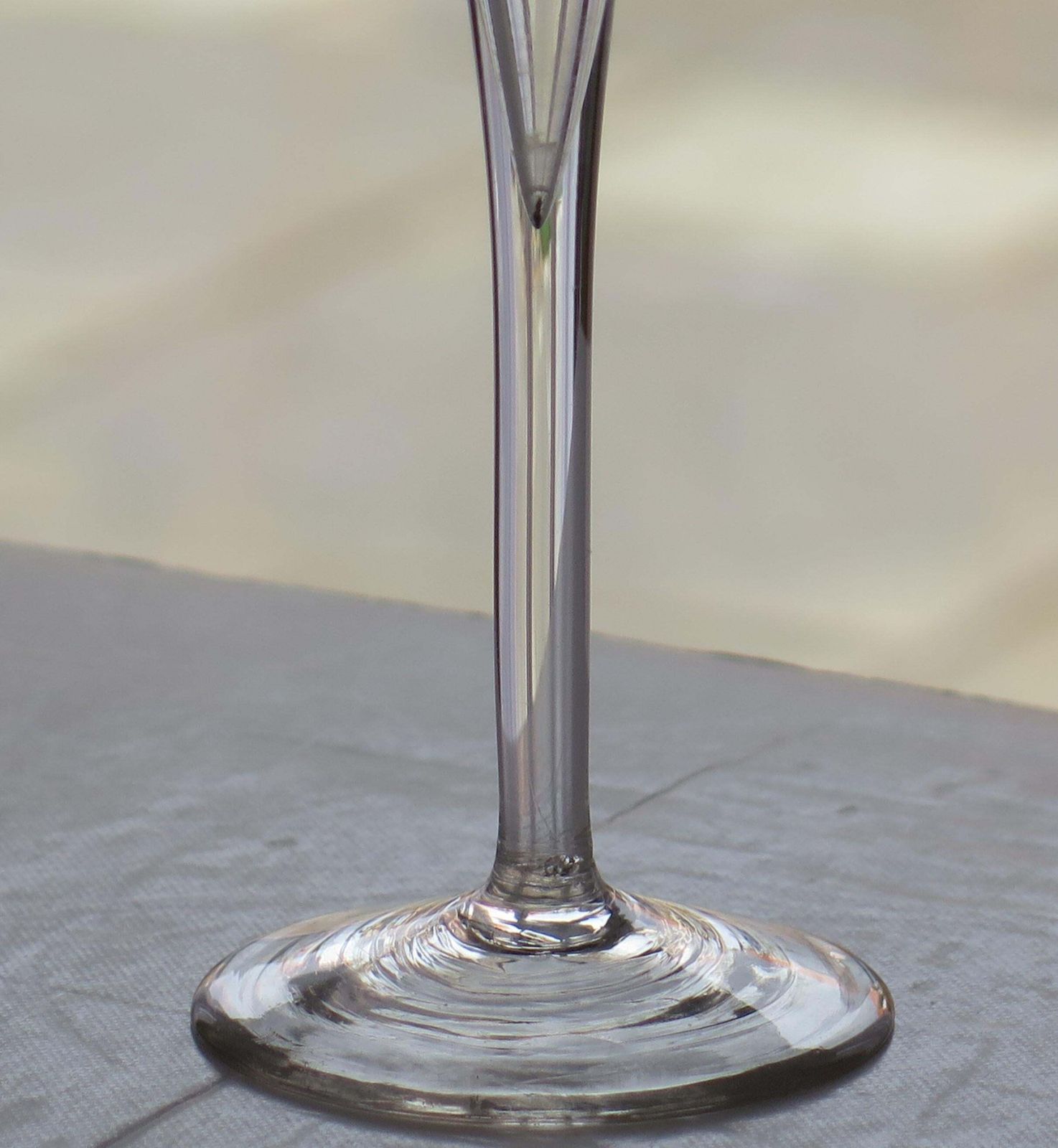 18thc Georgian Toasting Drinking Glass Drawn Trumpet Bowl   Rare, Circa 1750 photo vinterior