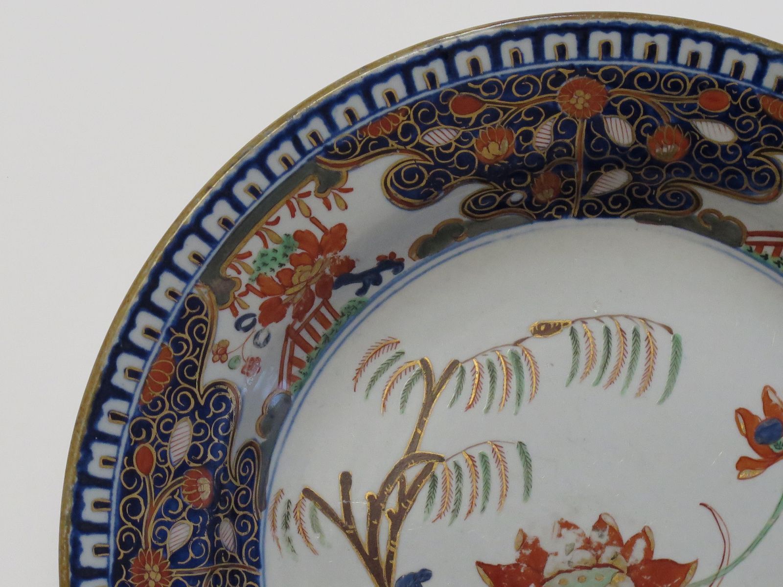 photo for sale Very Early Turners Patent Ironstone Plate In Water Lily And Willow Ptn, Ca 1803