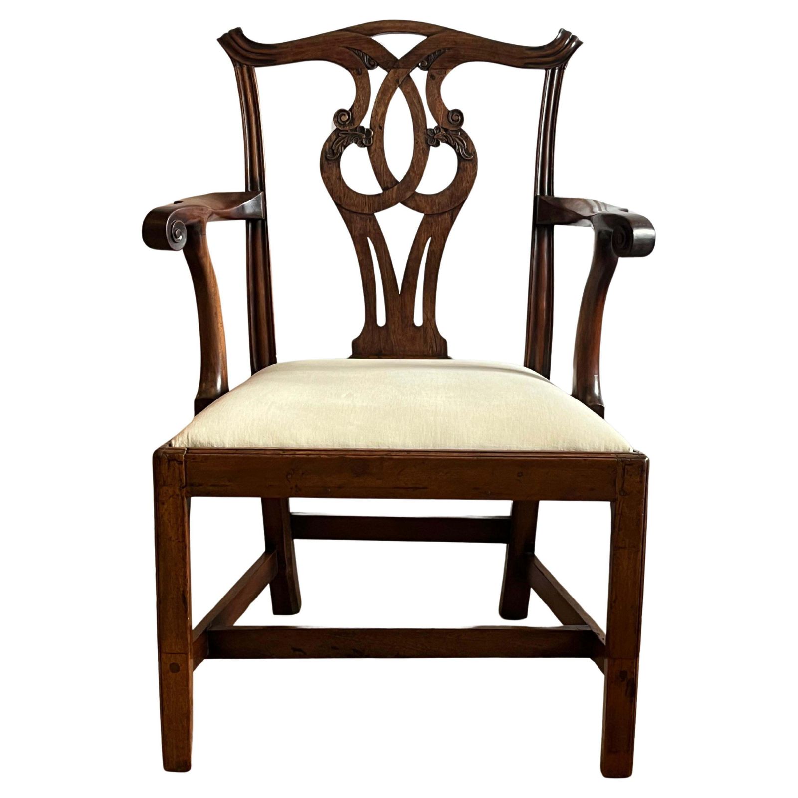 George 111 Period Chippendale Armchair Finely Carved, Circa 1760