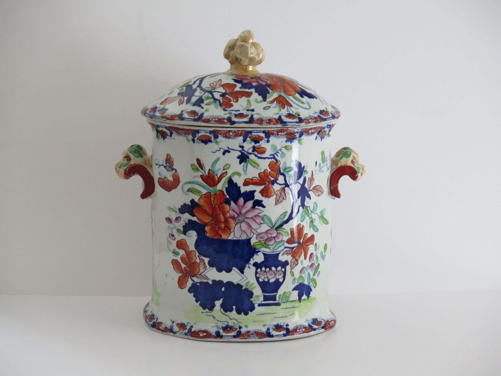 Rare Georgian Masons Ironstone Bread Bin In Vase And Jardinière Ptn,  Circa 1815 photo Home Decor