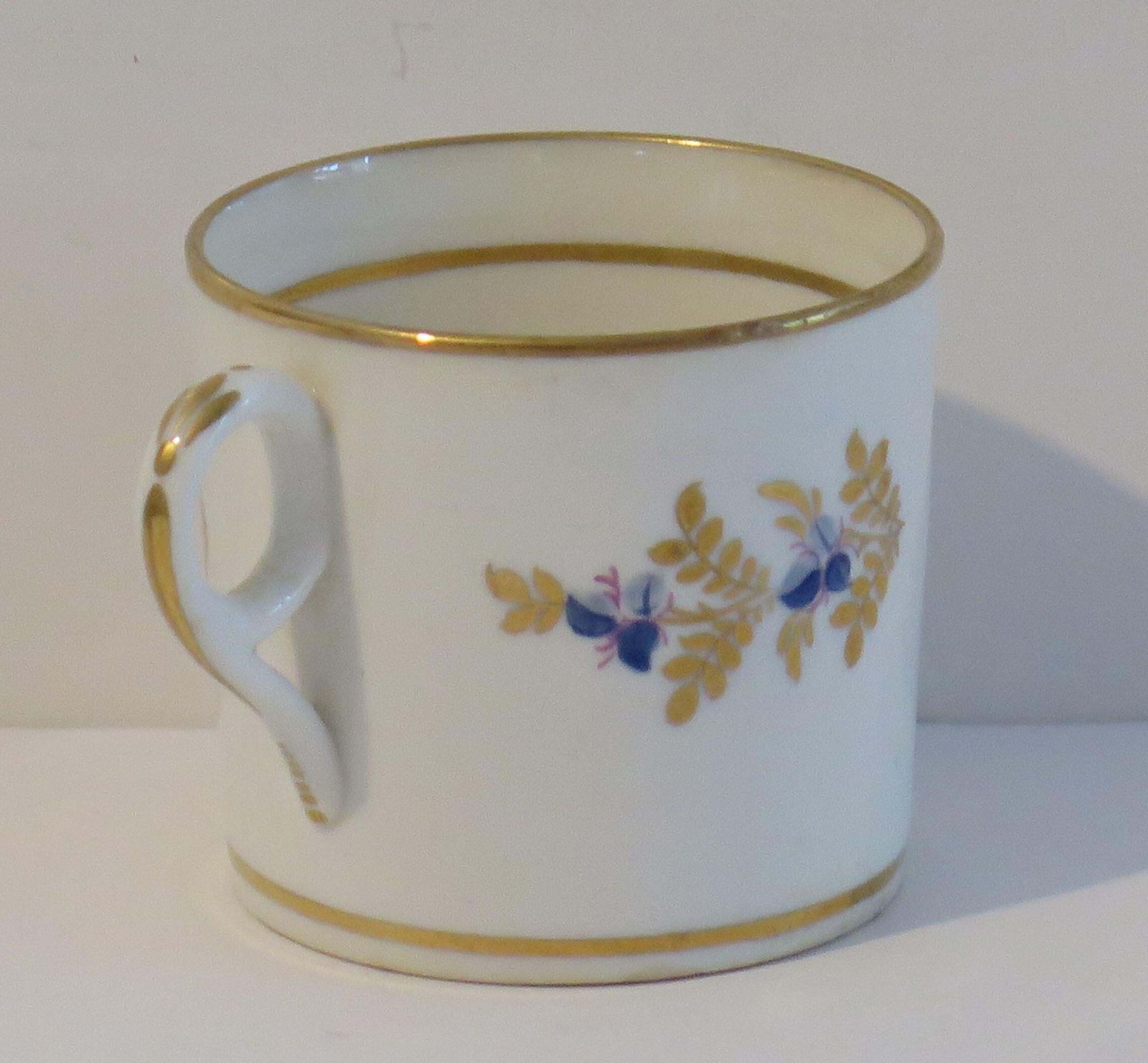 George 111 Early Minton Porcelain Coffee Can Hand Painted  Pattern 76, Ca 1805 photo vinterior