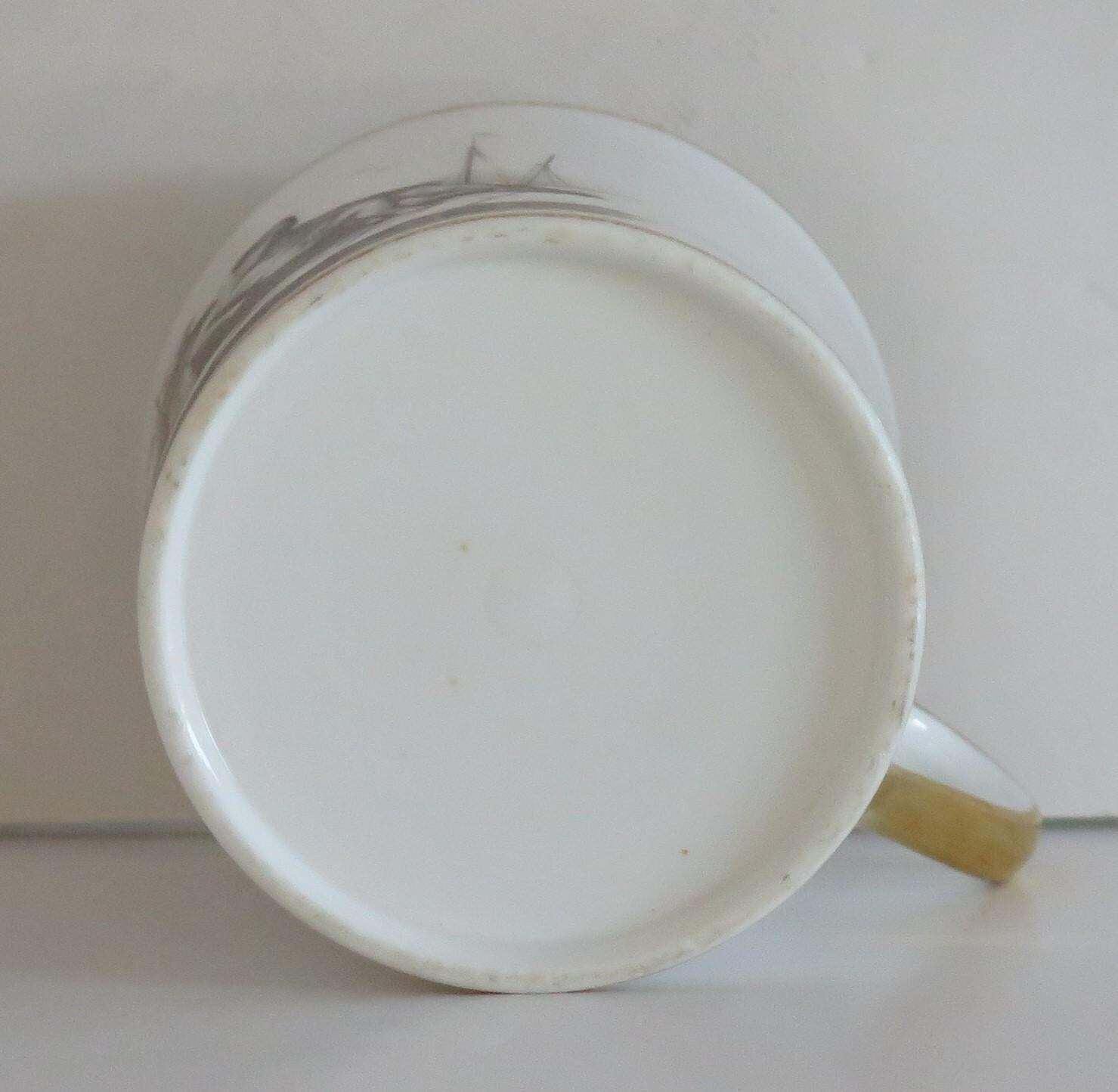 Fine Old Paris Porcelain Coffee Can "En Grisaille", French Circa 1810 photo vinterior