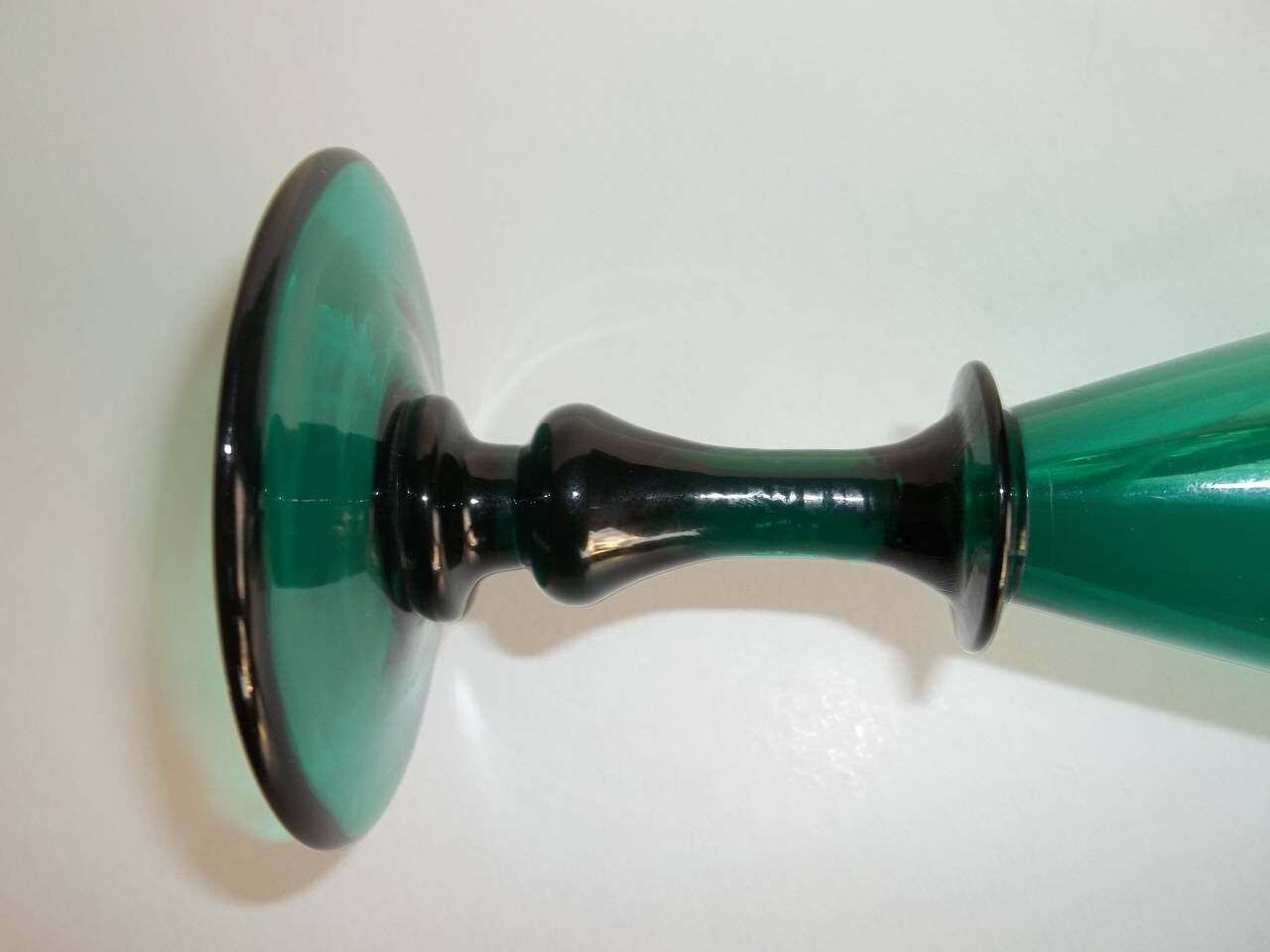 Georgian Wine Glass Bristol Green Bell Bowl Knopped Stem, English, Circa 1815 photo vinterior