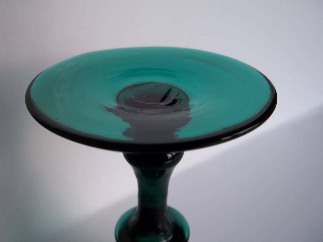 photo for sale Georgian Wine Glass Bristol Green Bell Bowl Knopped Stem, English, Circa 1815