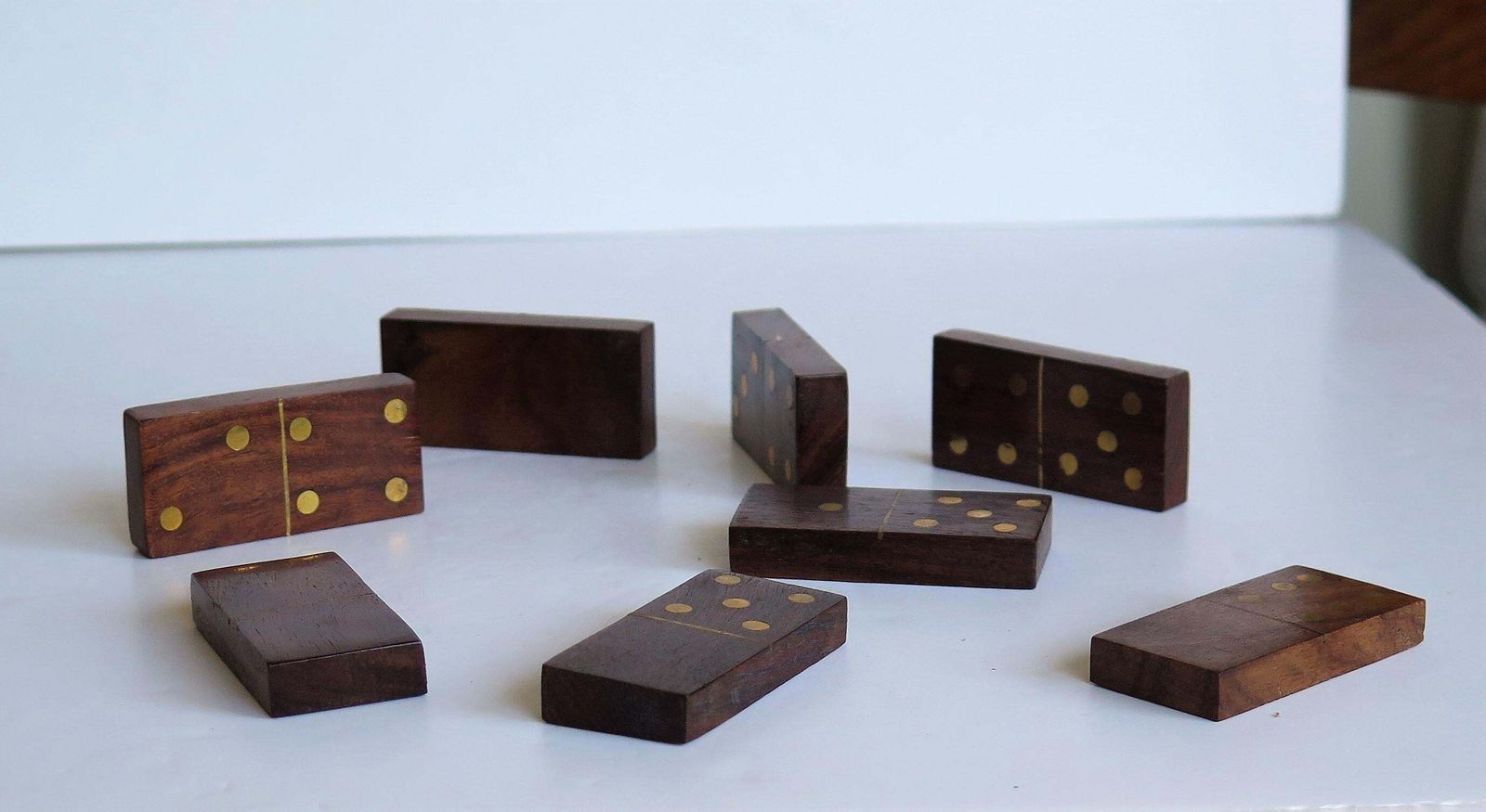 photo vinterior Complete Handmade Game Box With Dominoes, Six Dice & Playing Cards, Circa 1940s