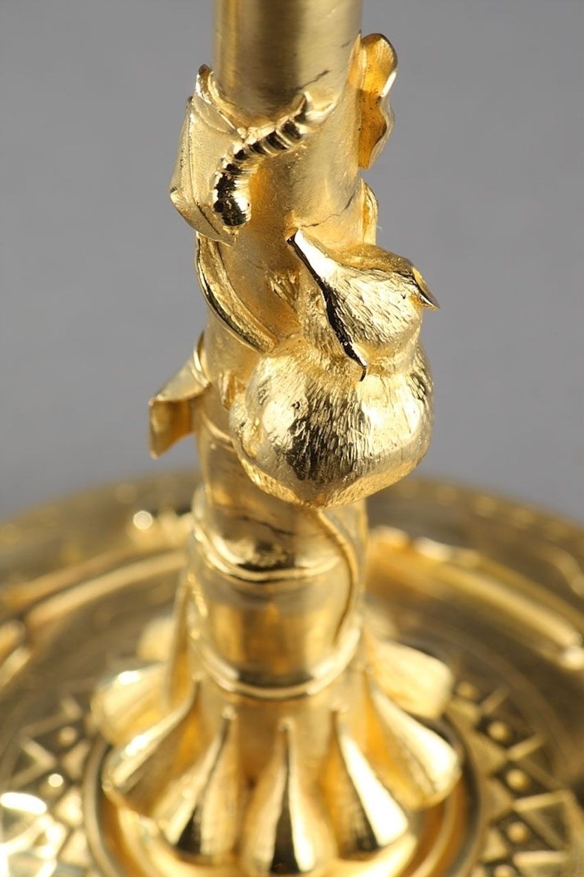 Naturalist Ormolu Candelabra Lamps In Auguste Cain Taste (French, 1821 1894) photo vinterior