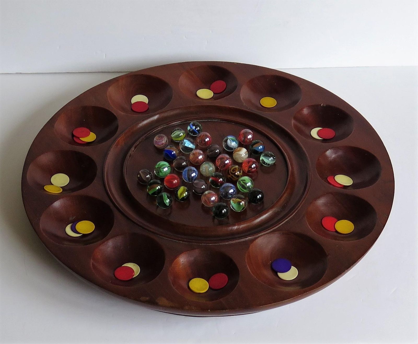 photo furniture Combination Board Game Of Marble Solitaire And Tiddlywinks, Circa 1925