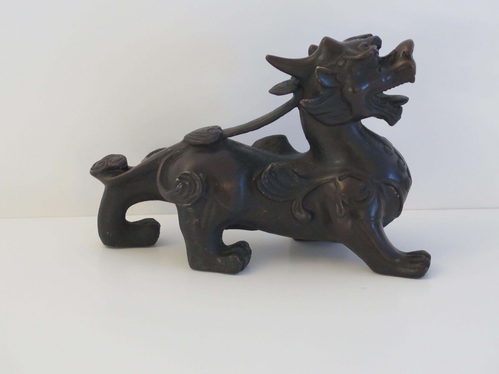 photo buy Antique Pair Of Chinese Bronze Foo Dogs Good Detail, 19th Century Qing Dynasty