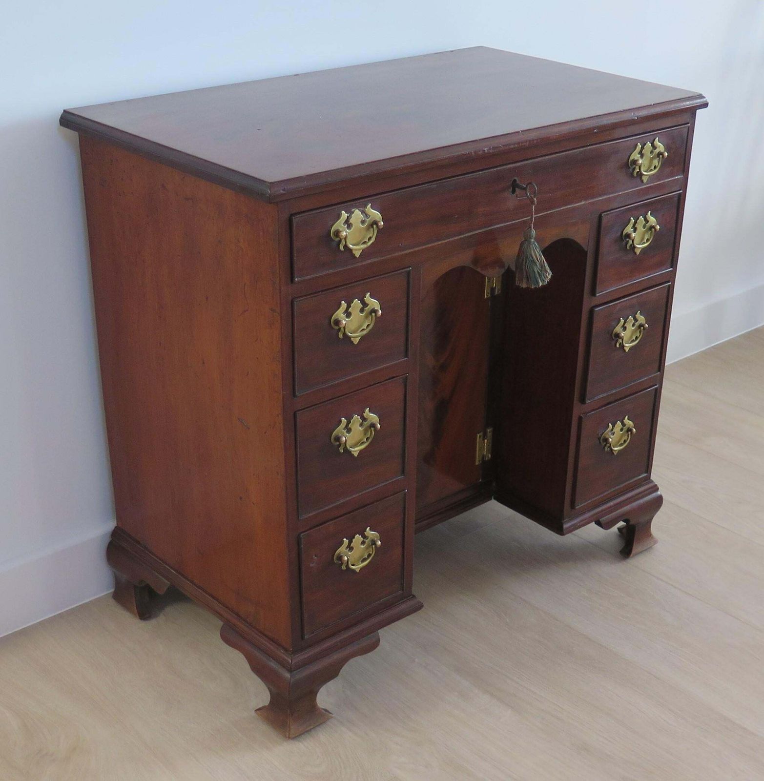 Antique George 11nd Small Kneehole Desk, English Circa 1745 photo for sale