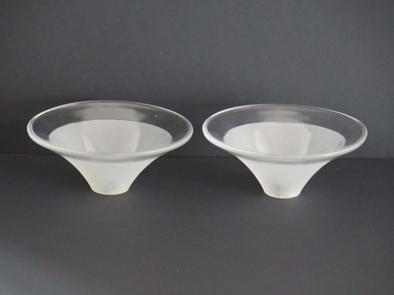 photo for sale Art Deco Period Glass Lampshades Pair (C) Conical & Frosted, Circa 1925