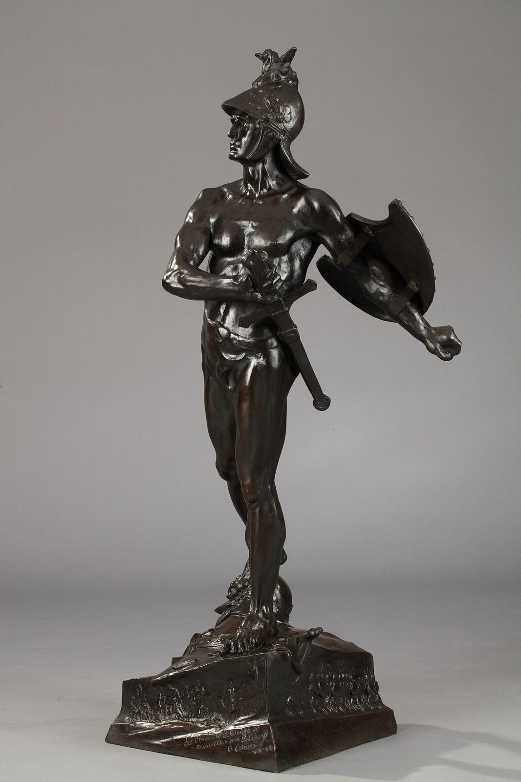 Sculpture en bronze « The Warrior », par Auguste De Wever (1836-1910) photo vinterior
