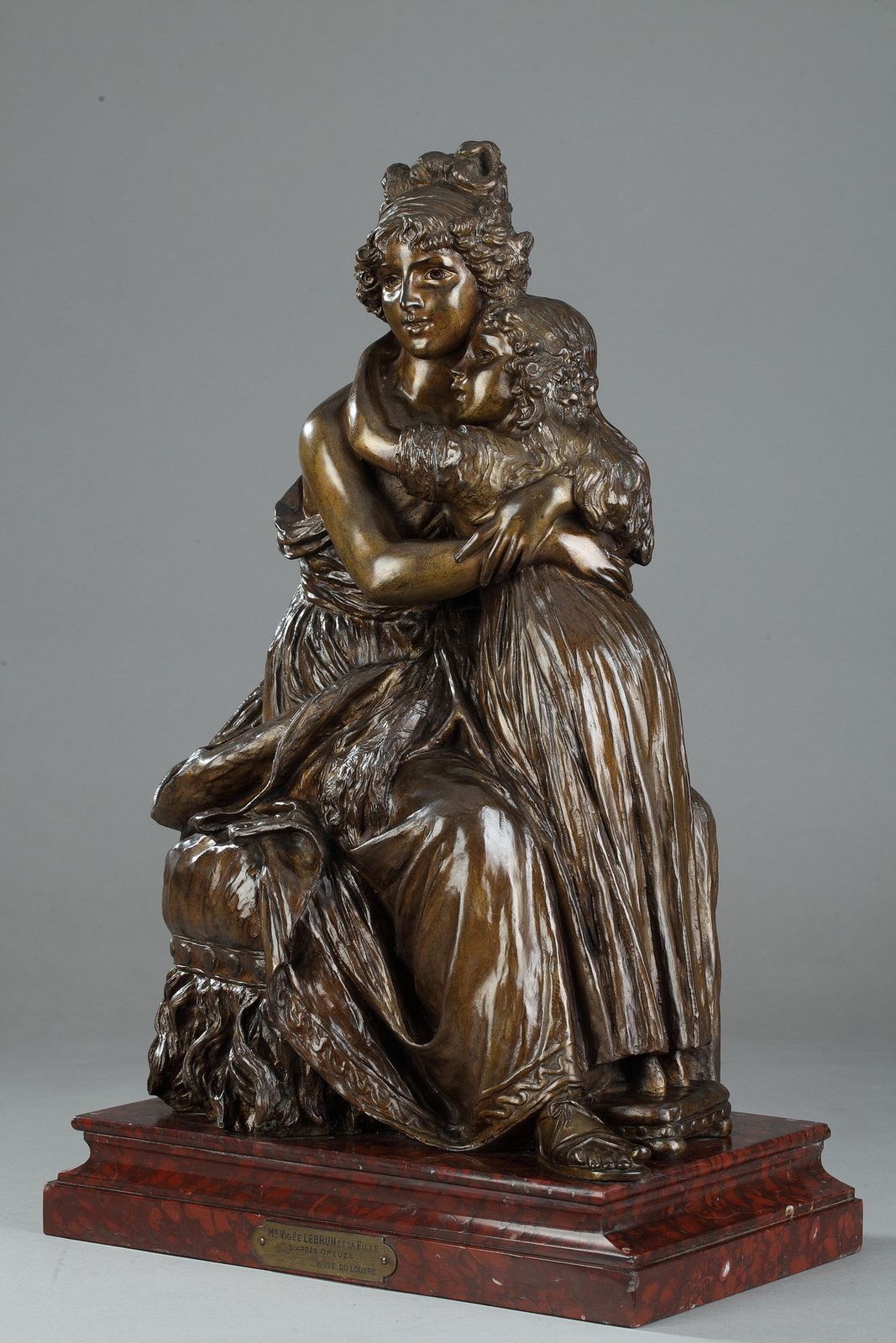Groupe en bronze d'après le Portrait de l'artiste avec sa fille, Julie, par Élisabeth Vigée Lebrun photo vinterior