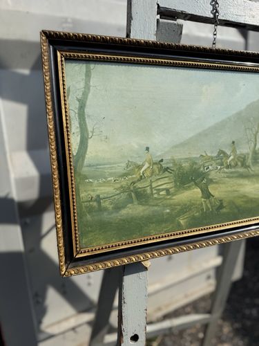 The Belvoir Hunt John Ferneley Lithograph Antique Print Hogarth Frame photo for sale
