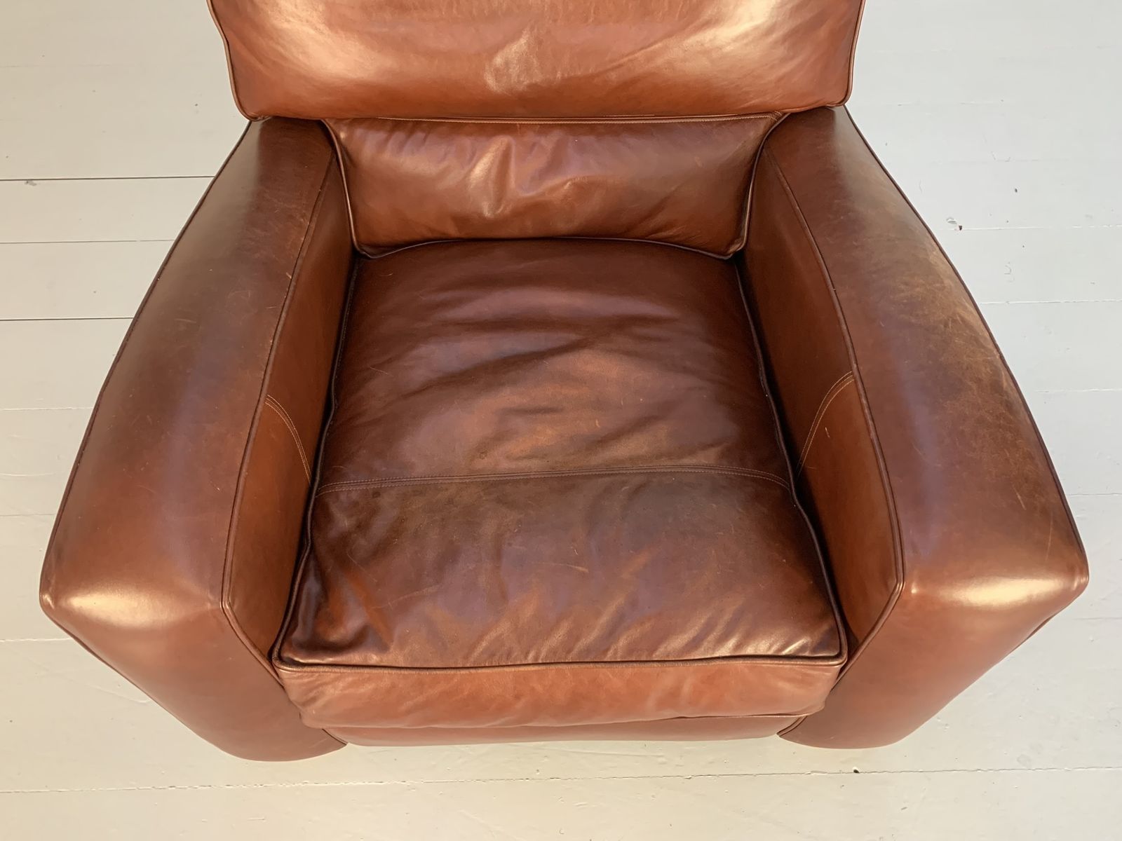 photo for sale Duresta “Panther” Armchair – In Brown “Mustang” Leather