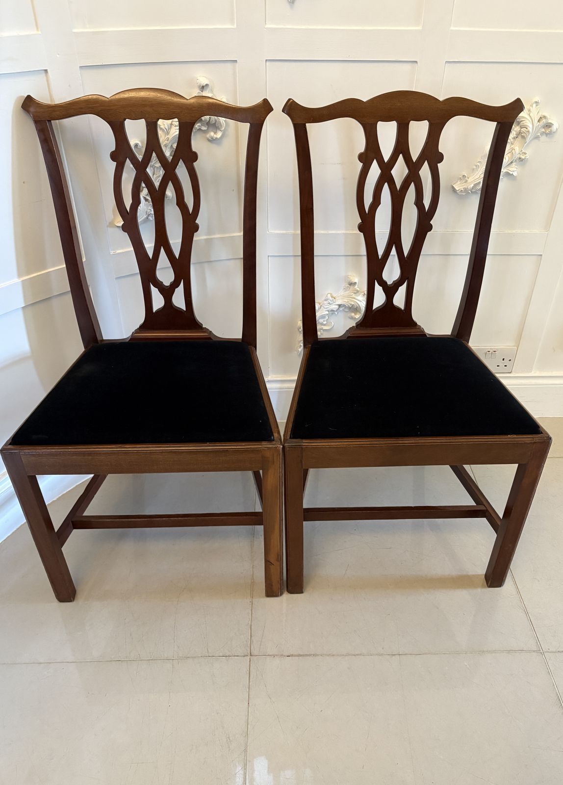 Set Of 8 Antique Early 20th Century Quality Mahogany Dining Chairs photo 4125.0