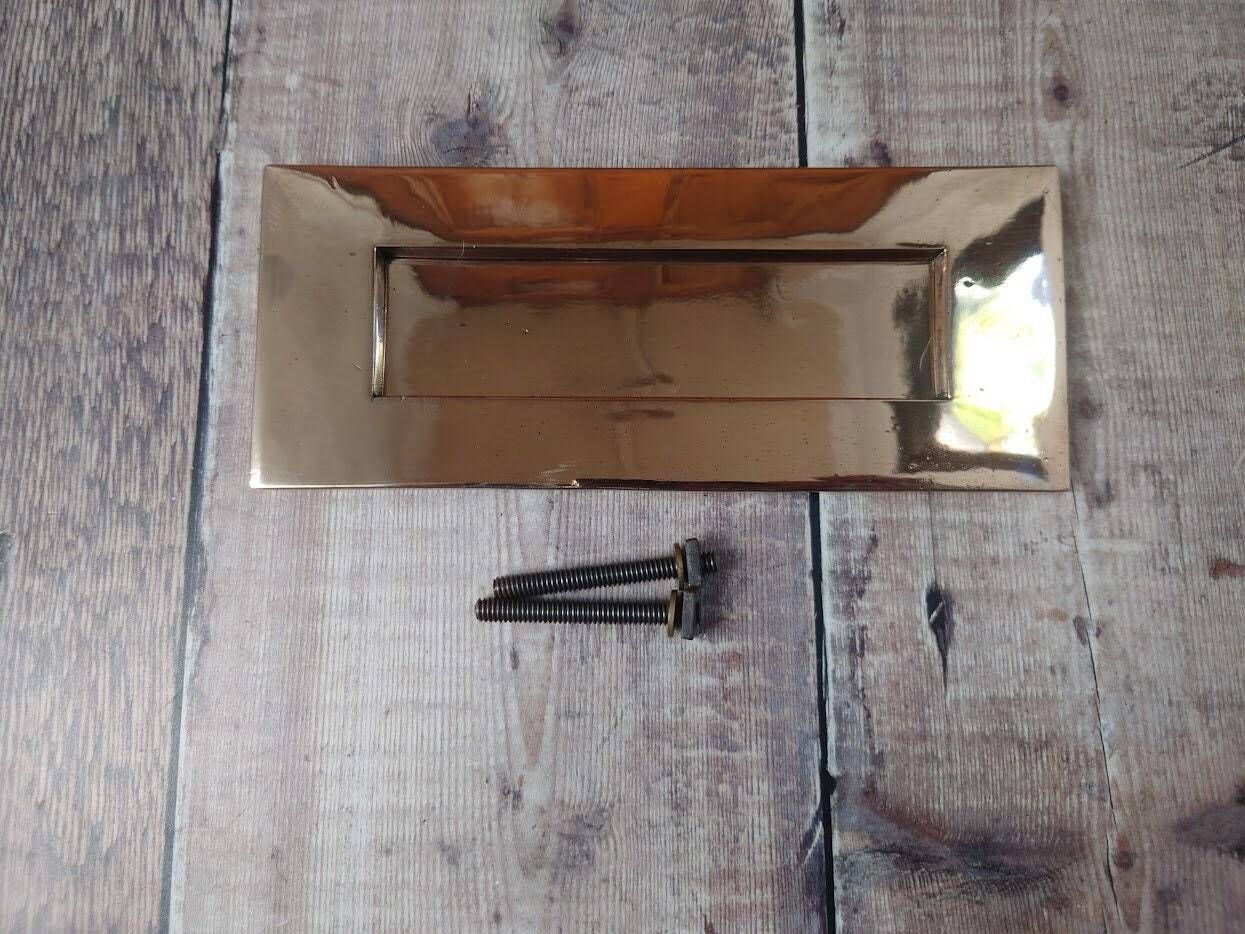 Vintage Copper Brass Door Letter Plate photo for sale