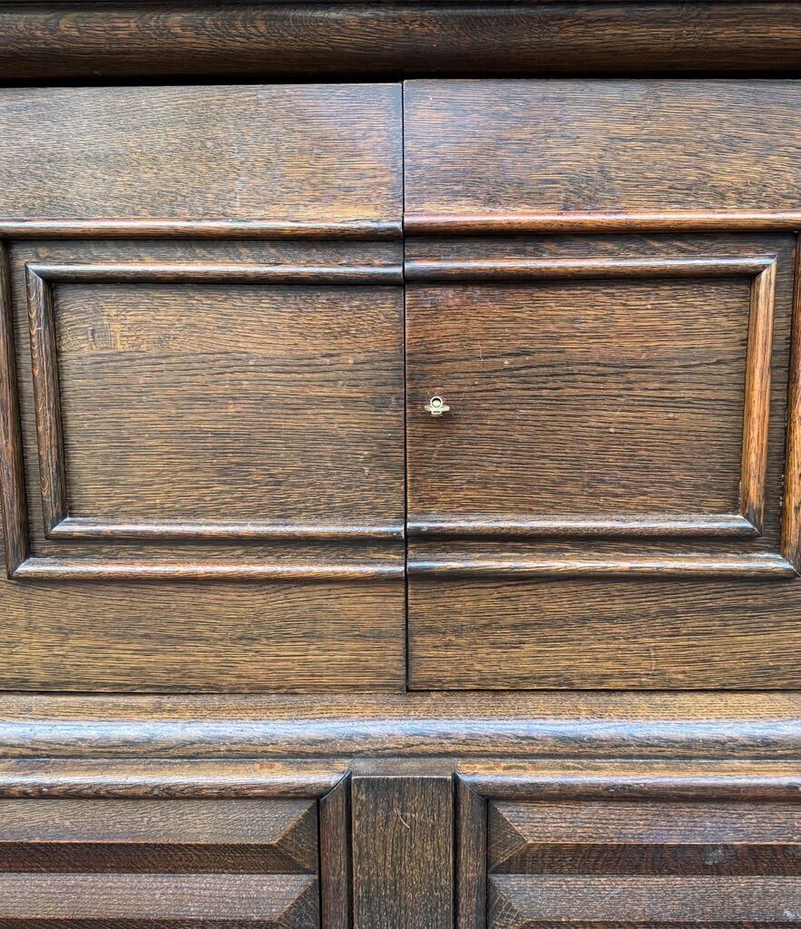 photo furniture An Art Deco 1940s Oak Sideboard By Gaston Poisson With Original Marble Top.