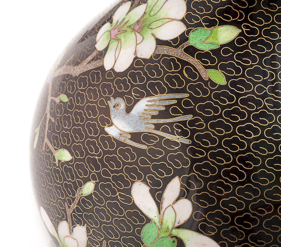photo for sale Chinese Enamelled Brass Vase, Early 20th Century