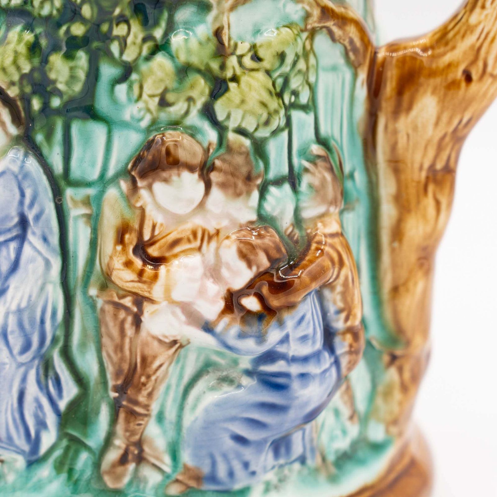 Antique Majolica Jug   Mouzin Leach & Cie   Nimy Les Mons   Ca 1890 photo vintage