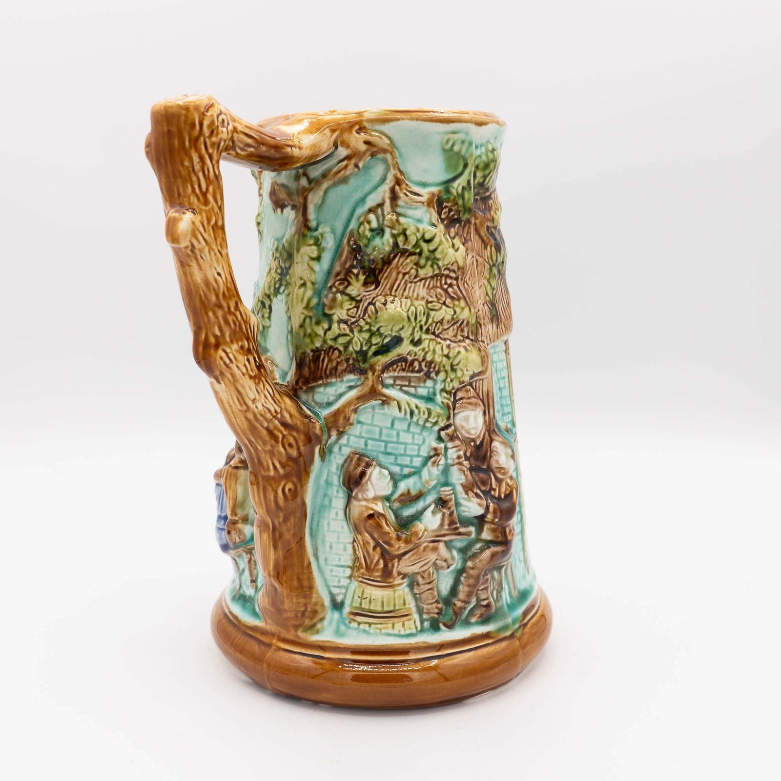 photo for sale Antique Majolica Jug   Mouzin Leach & Cie   Nimy Les Mons   Ca 1890