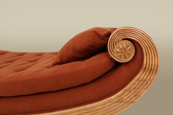 Empire French Hand Carved Oak Daybed, 1950s photo furniture