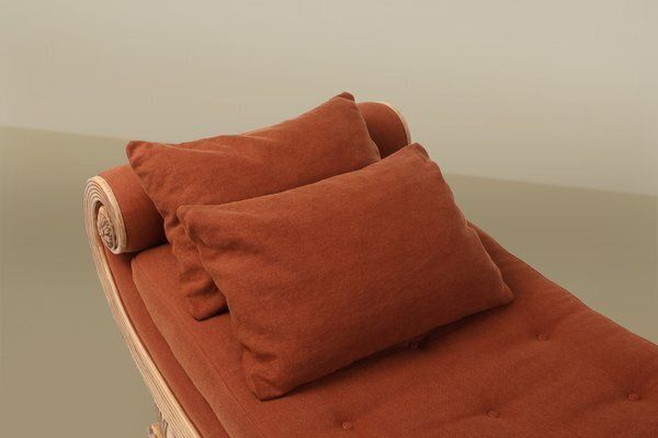 Empire French Hand Carved Oak Daybed, 1950s photo vintage