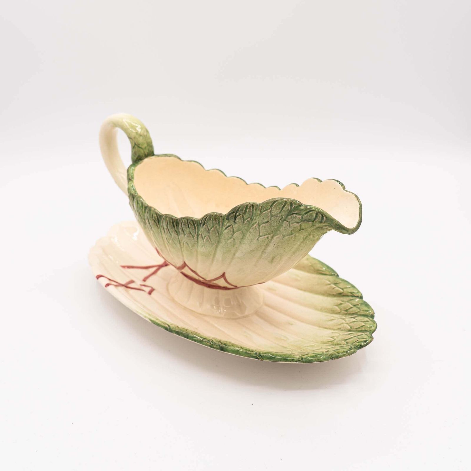 Antique Asparagus Gravy Boat   Sarreguemines   1870s photo vinterior