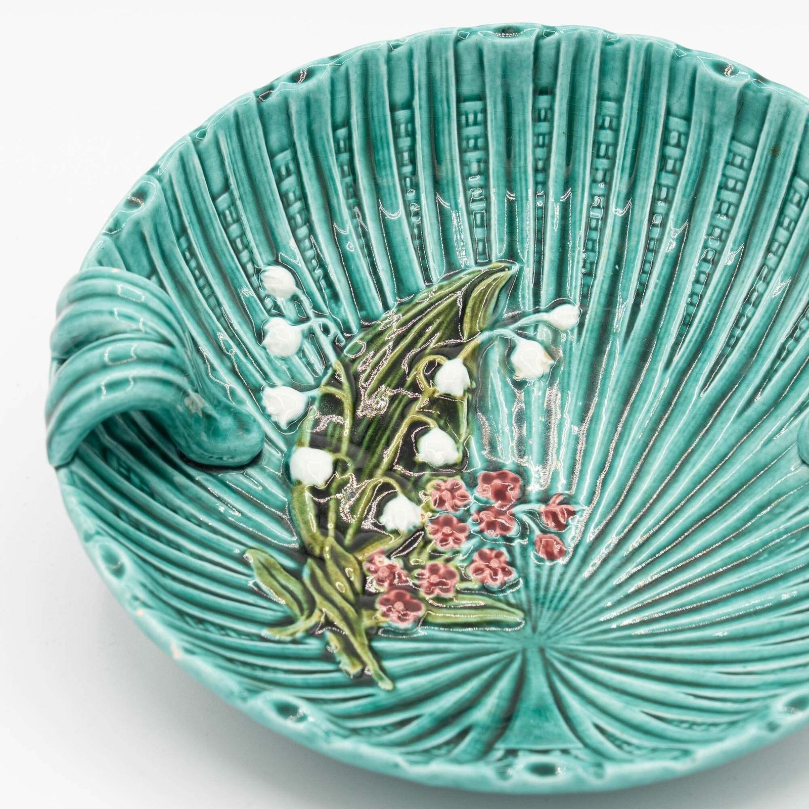 Antique Art Nouveau Green Majolica Bowl   Smf Schramberg   1920s photo buy