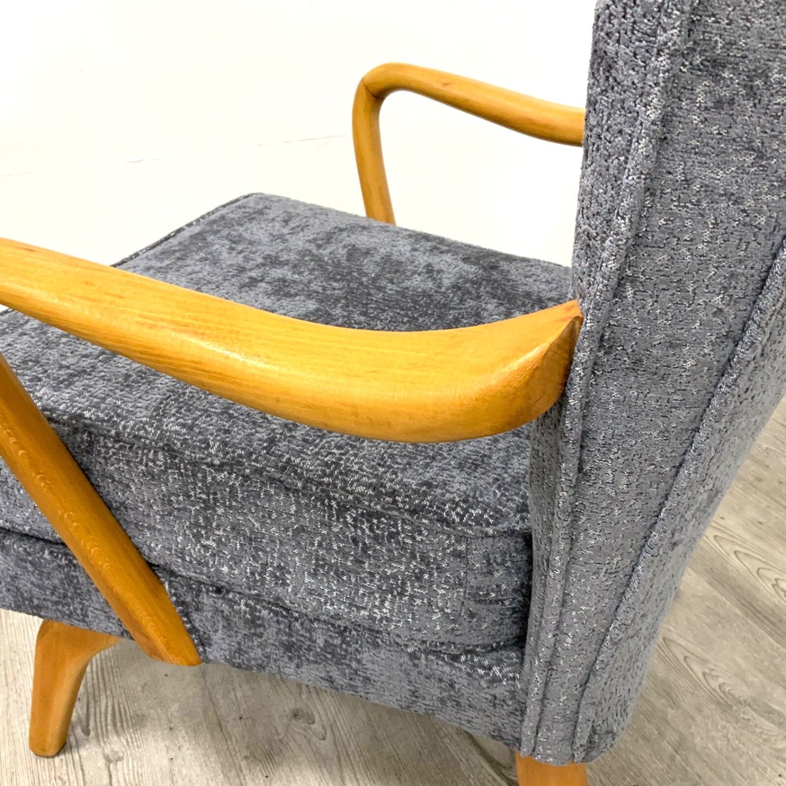 A Pair Of Howard Keith “Bambino” Lounge Chairs Mid Century Vintage Reupholstered photo vintage