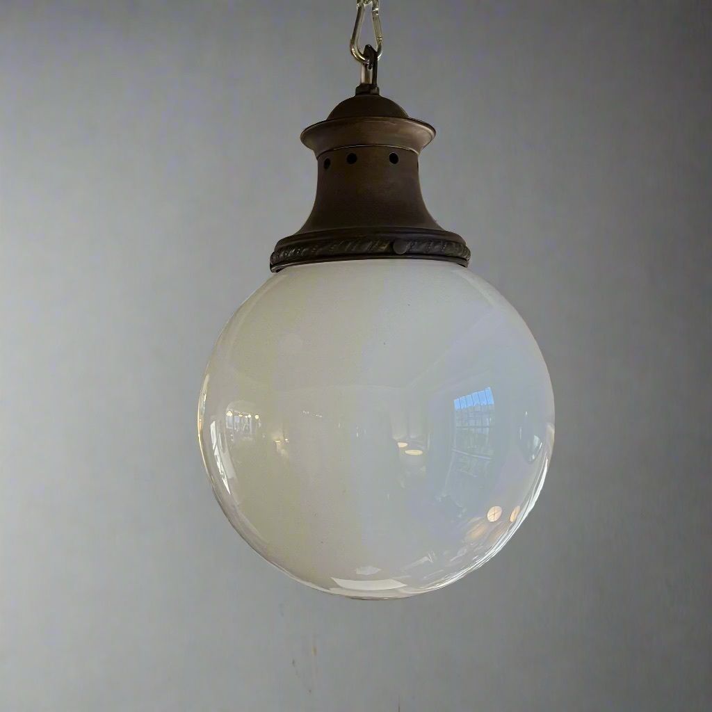 Vintage Round Opaline Light With Fitting photo furniture