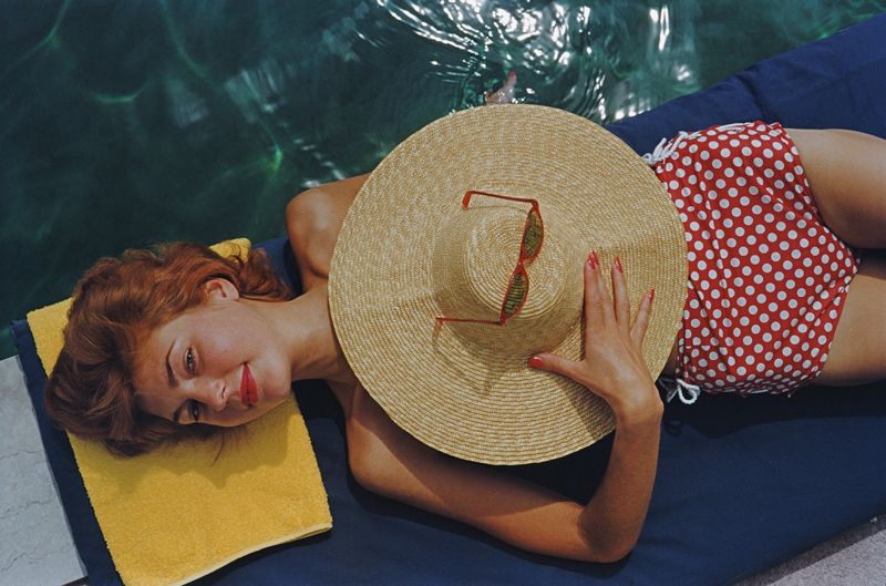 Slim Aarons 'Sunbathing In Burgenstock' Framed White