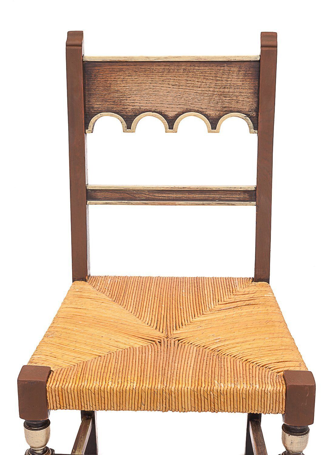 Set Of 8 Straw Chairs. Art Deco, 1940 photo vintage