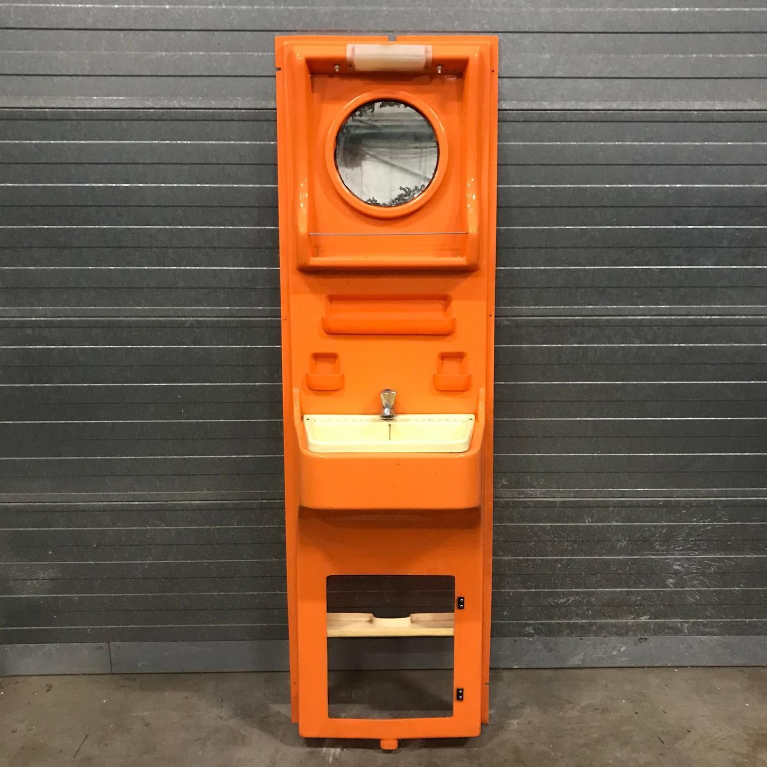 Very Rare, Original 1960s Orange Plastic Washstand By Vidal, Spain photo furniture