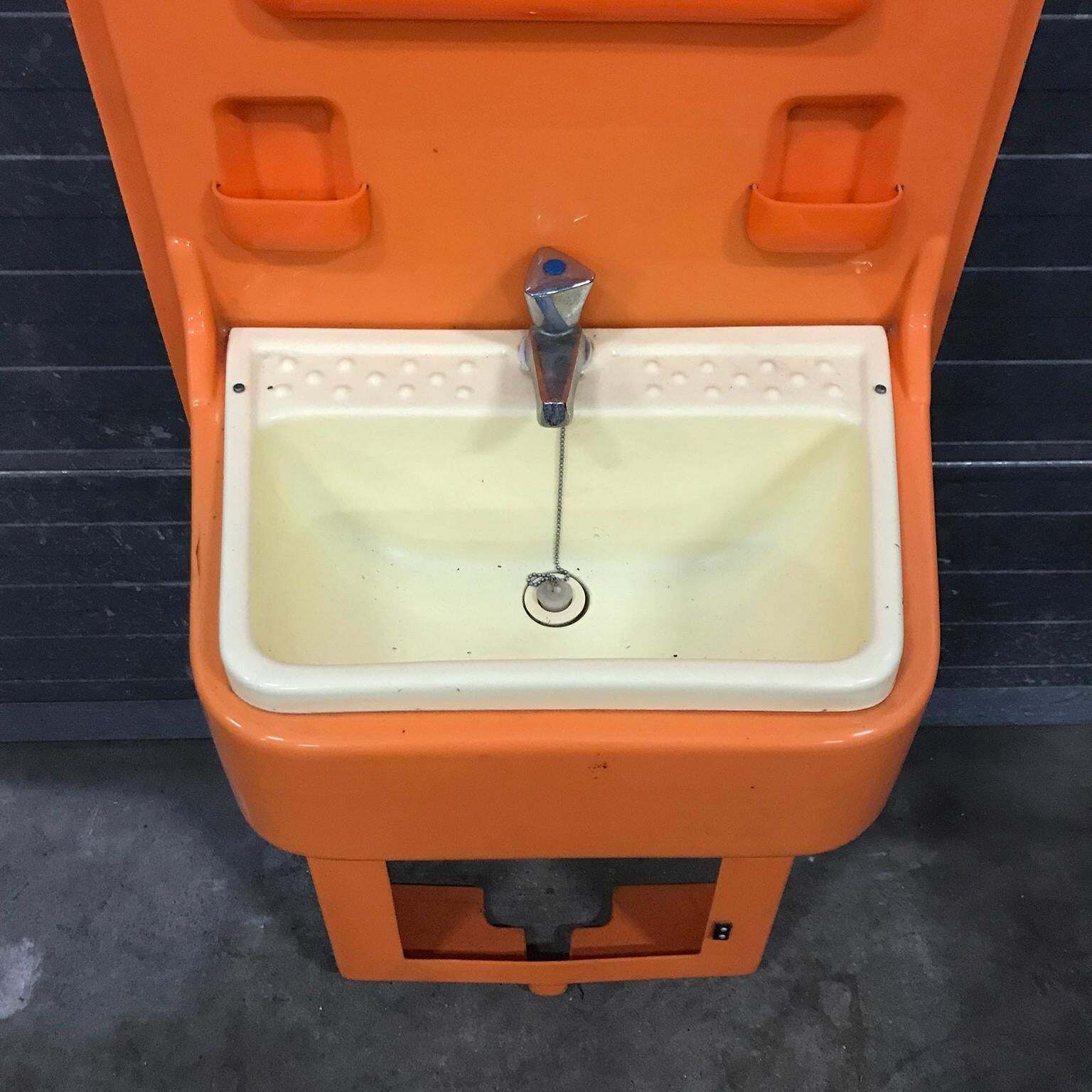 Very Rare, Original 1960s Orange Plastic Washstand By Vidal, Spain photo Furniture