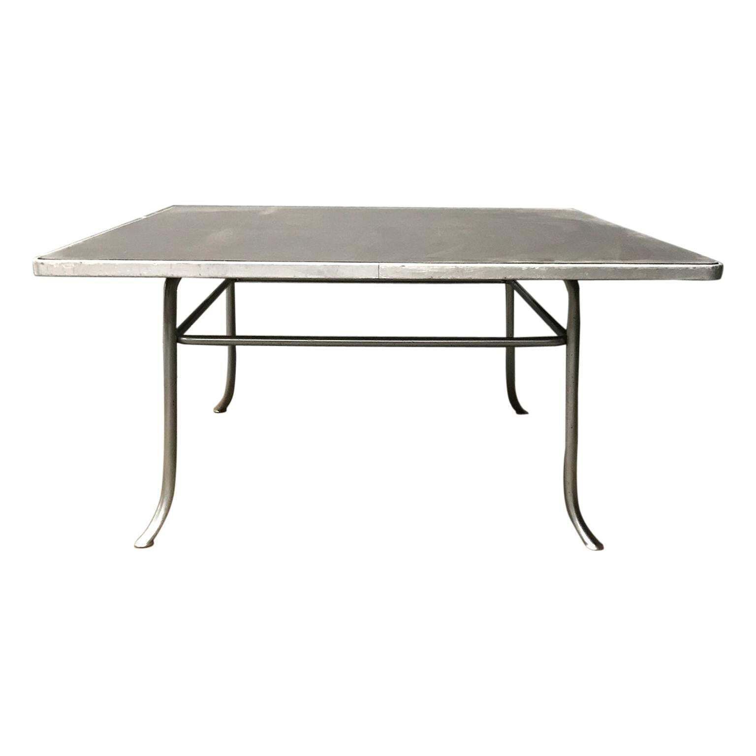 Very Rare Gispen 412 Grey Square Coffee Table, Museum Piece, Circa 1930