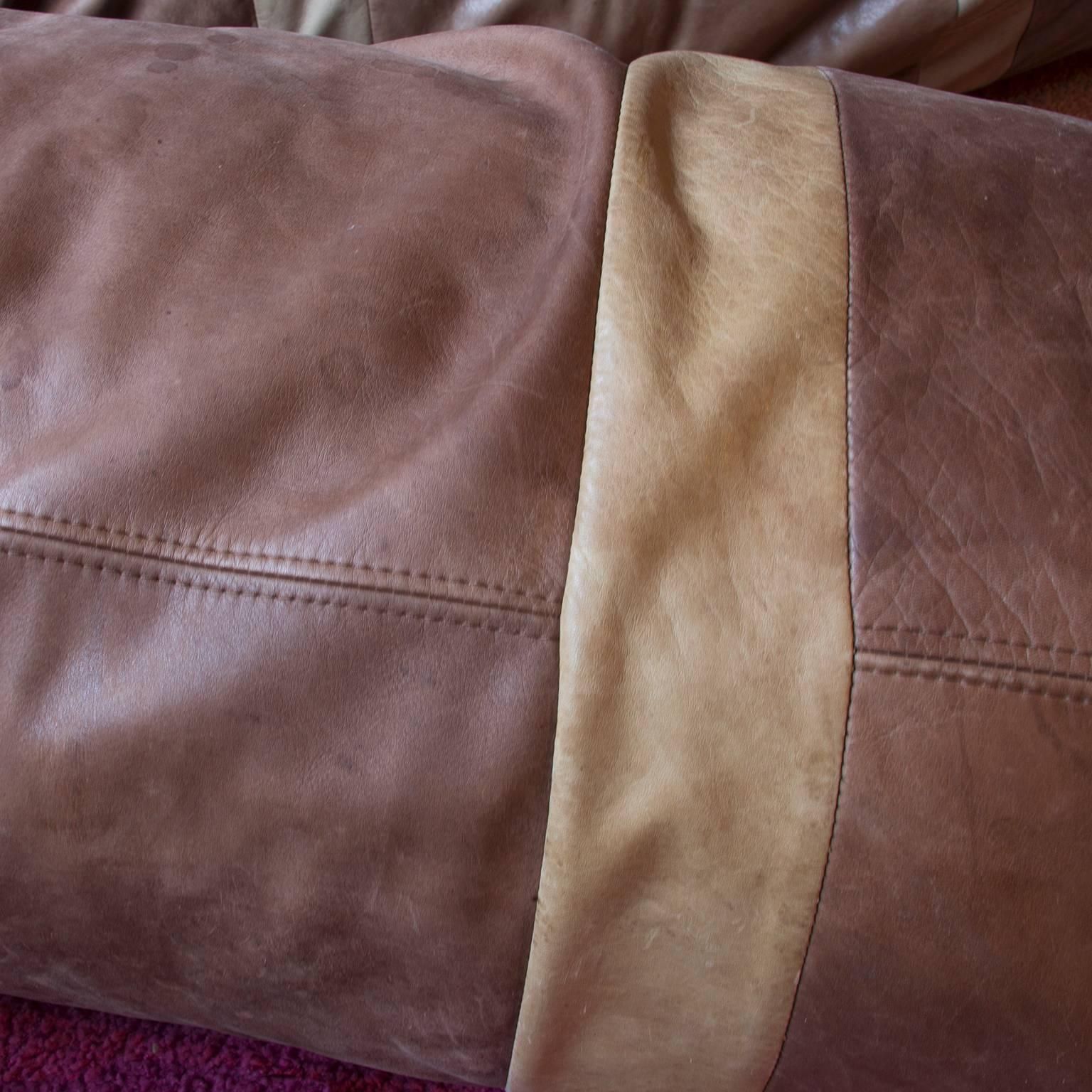 1960, Hans Roebers, Original Snake Couch In Beautiful Soft Brown Leather photo vinterior