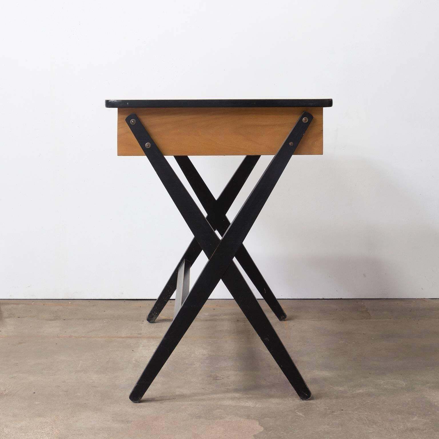 1954, Coen De Vries For Devo Wooden Writing Desk With Red Drawer And Formica Top photo Furniture