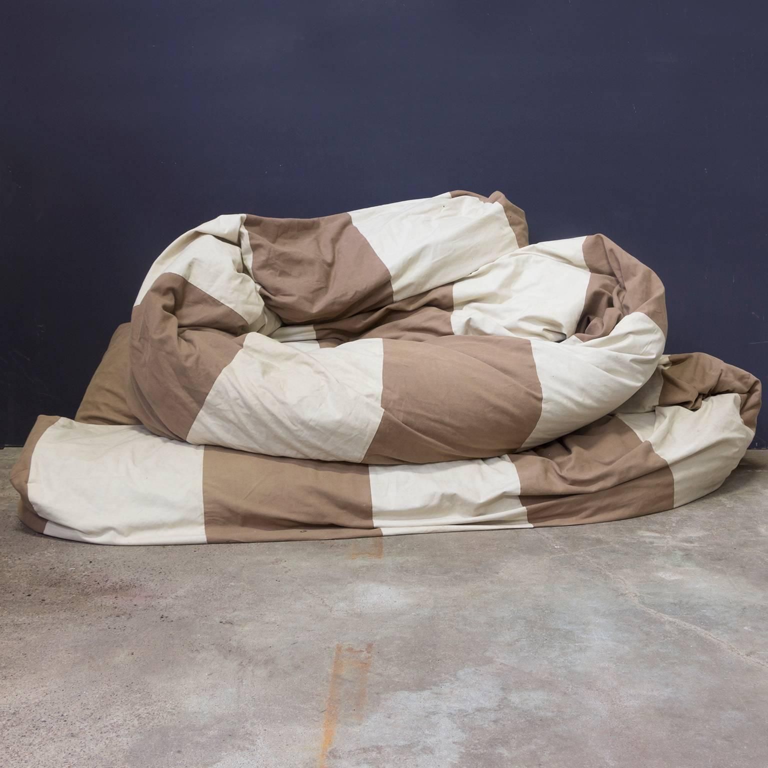 1960, Hans Roebers, Original Snake Couch, Redone In Brown And White Fabric In 90 photo furniture