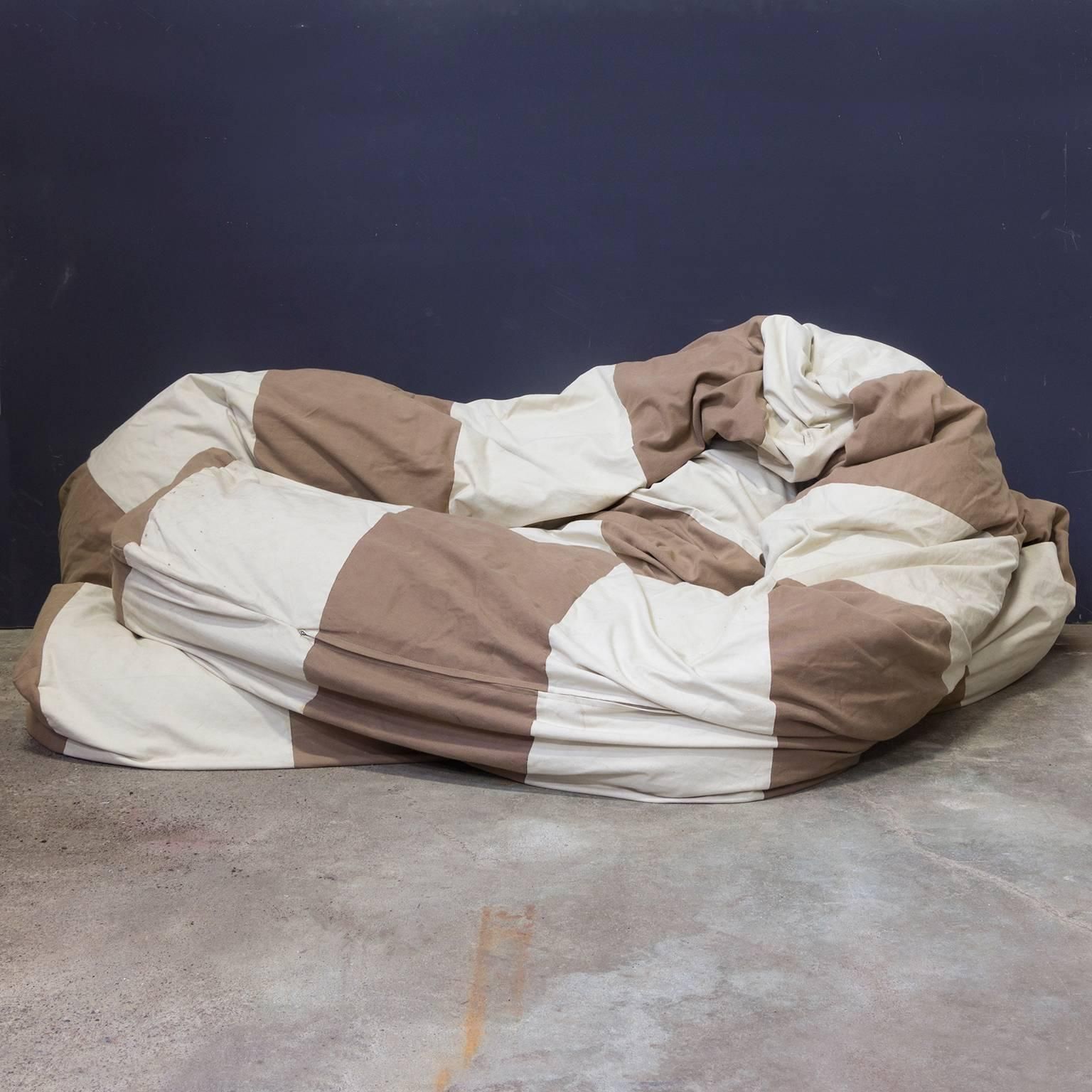 1960, Hans Roebers, Original Snake Couch, Redone In Brown And White Fabric In 90 photo Furniture