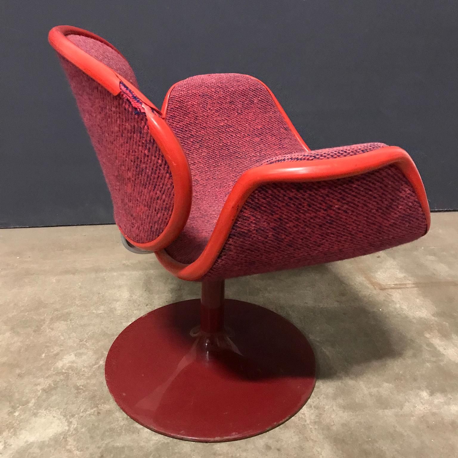 1965, Pierre Paulin For Artifort, Set Early Original Base And Red Blue Fabric photo buy