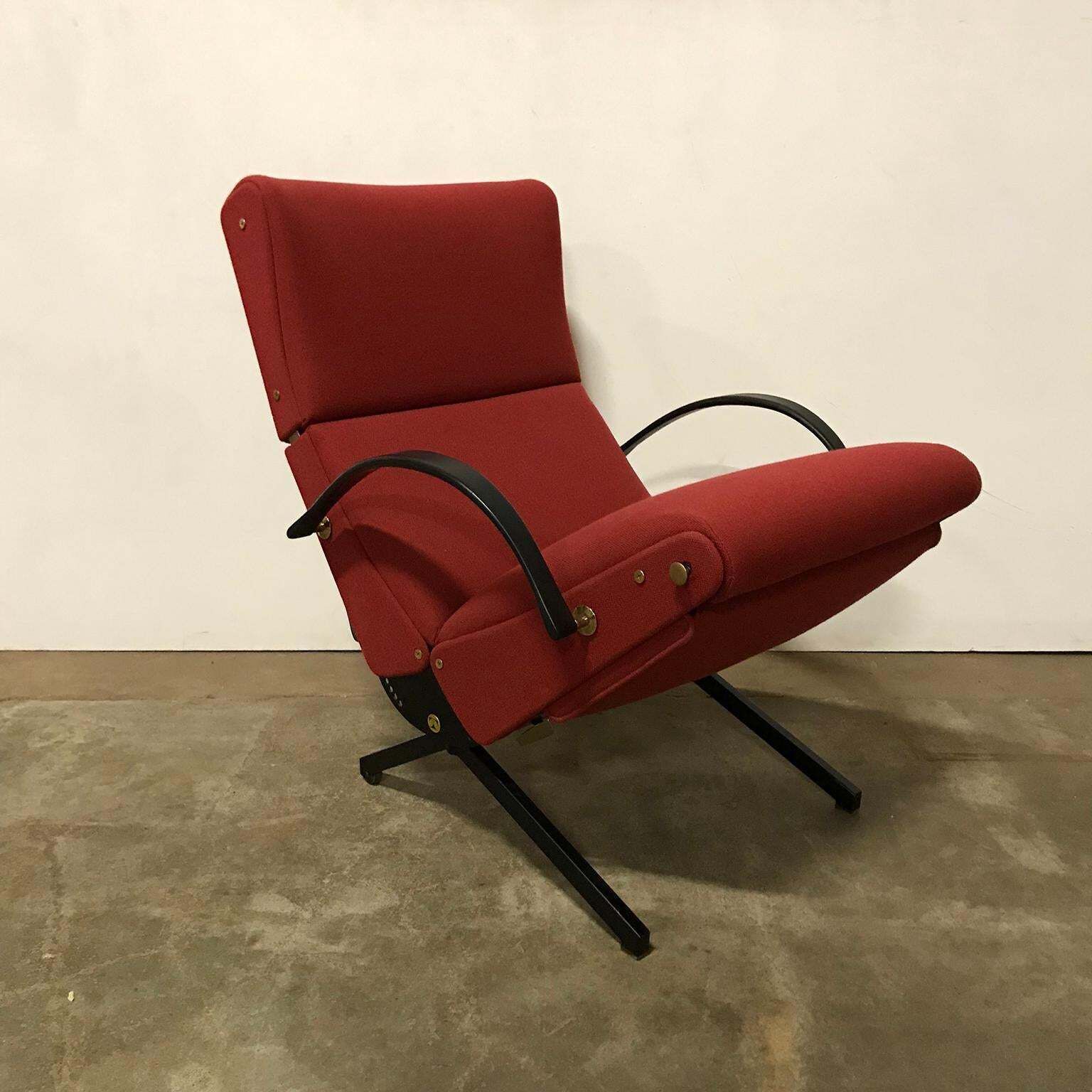 1956, Osvaldo Borsani, P40 Adjustable Lounge Chair In Terra Red Fabric photo Furniture