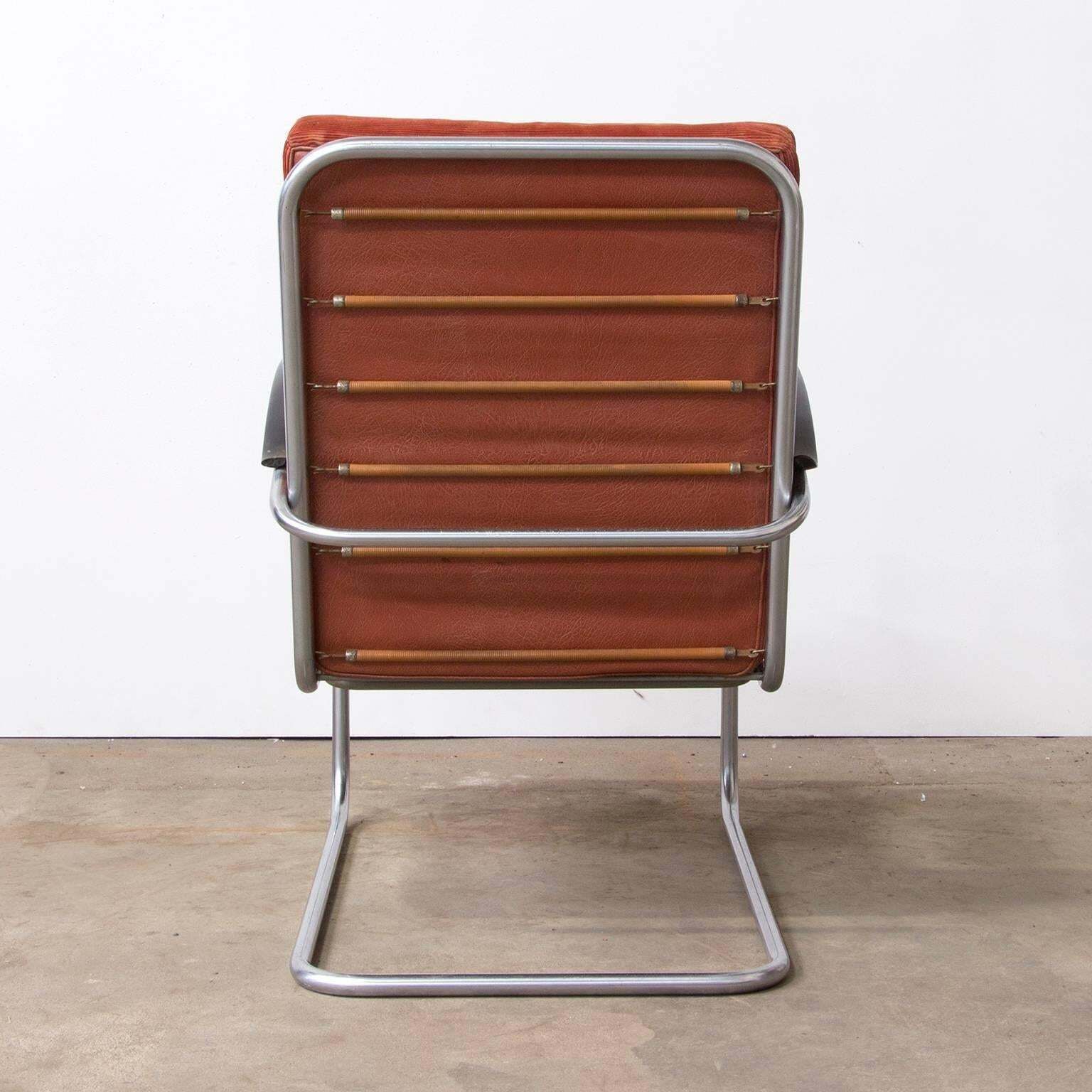 1933, W.H. Gispen For Gispen Culemborg, Easy Chair 409 In Terra Cotta photo Furniture