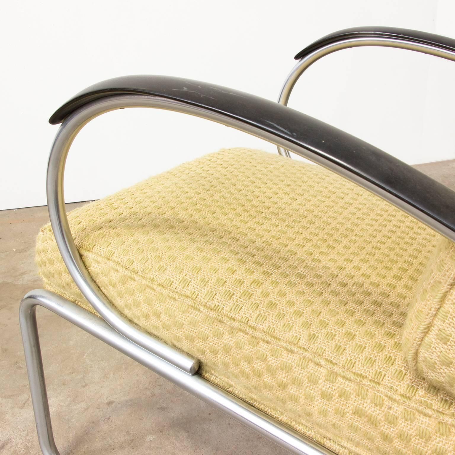1933, W.H. Gispen For Gispen Culemborg, Easy Chair 409 By Gispen Designed Fabric photo vintage