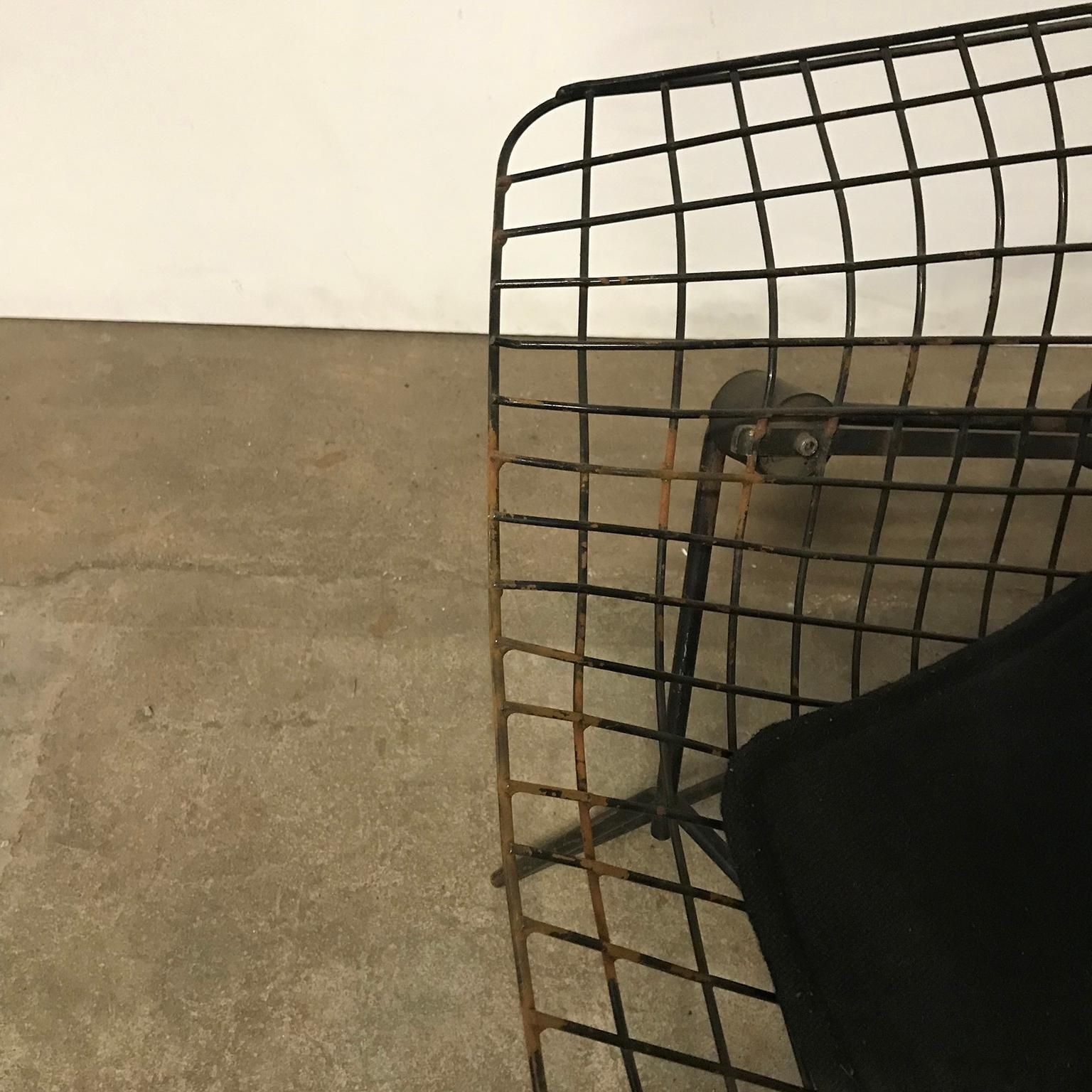 photo vintage 1952, Harry Bertoia For, Knoll International, Large Bird Chair In Black