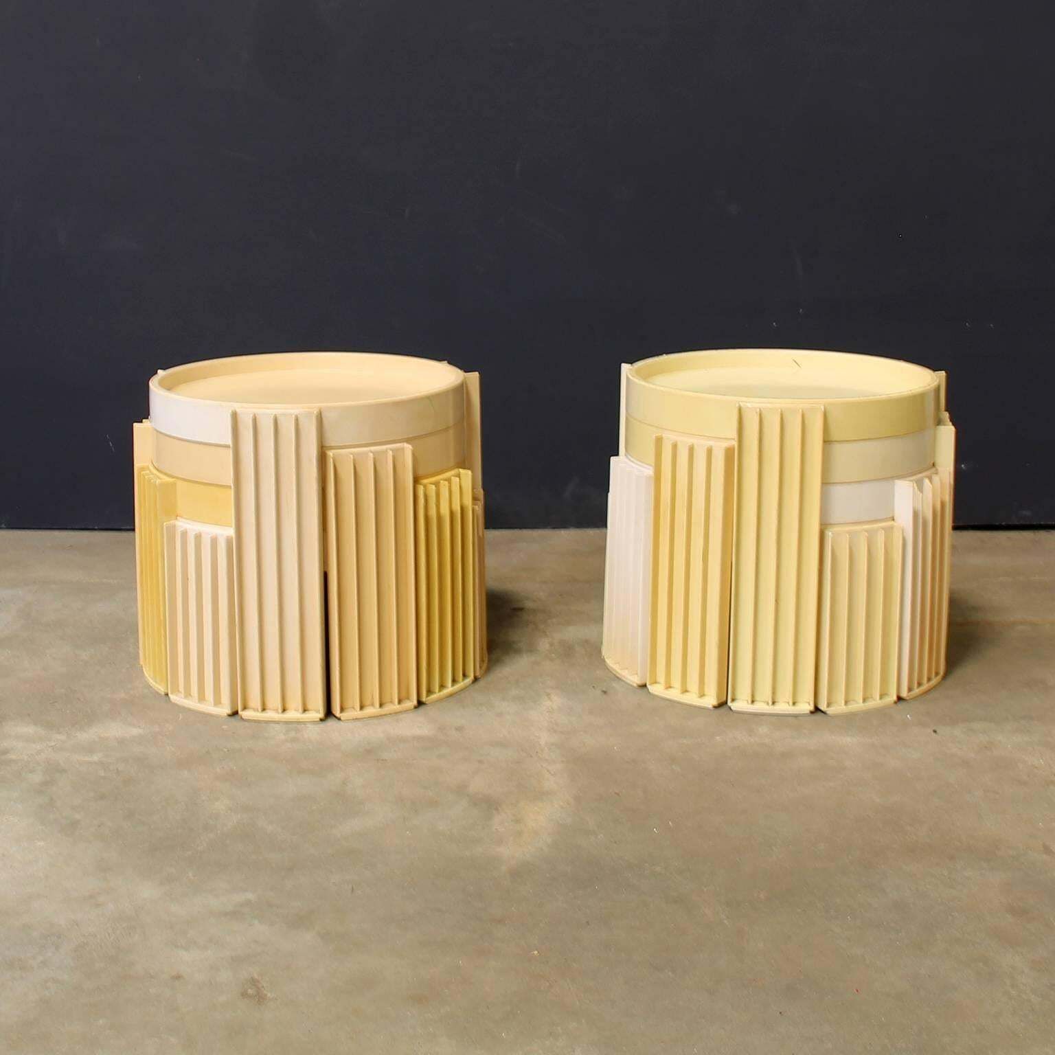 photo furniture 1967, Gianfranco Frattini For Cassina, 8 Pieces Of Marema Stacking Tables