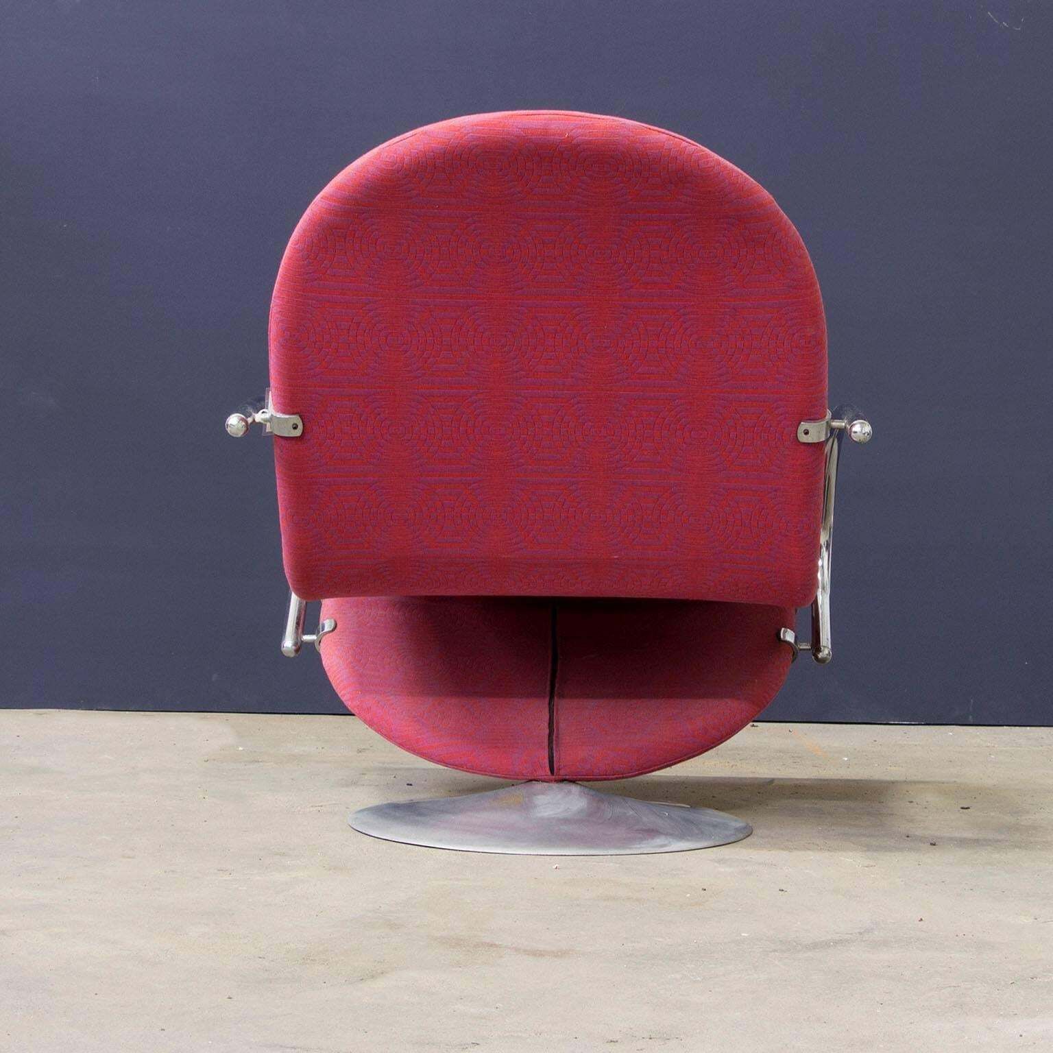 1973, Verner Panton, 1 2 3 Serie Easy Chair In Original Panton Fabric photo Furniture