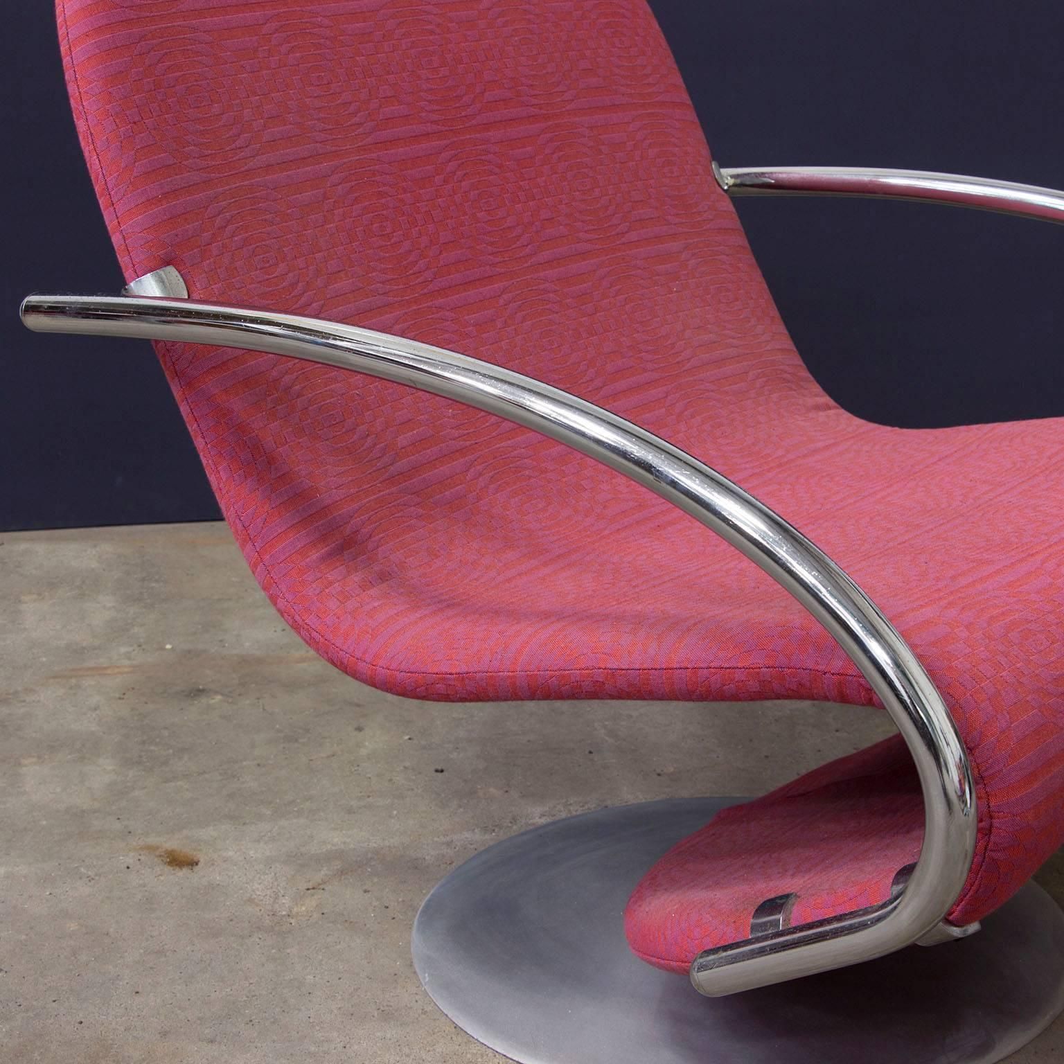1973, Verner Panton, 1 2 3 Serie Easy Chair In Original Panton Fabric photo 2900.0